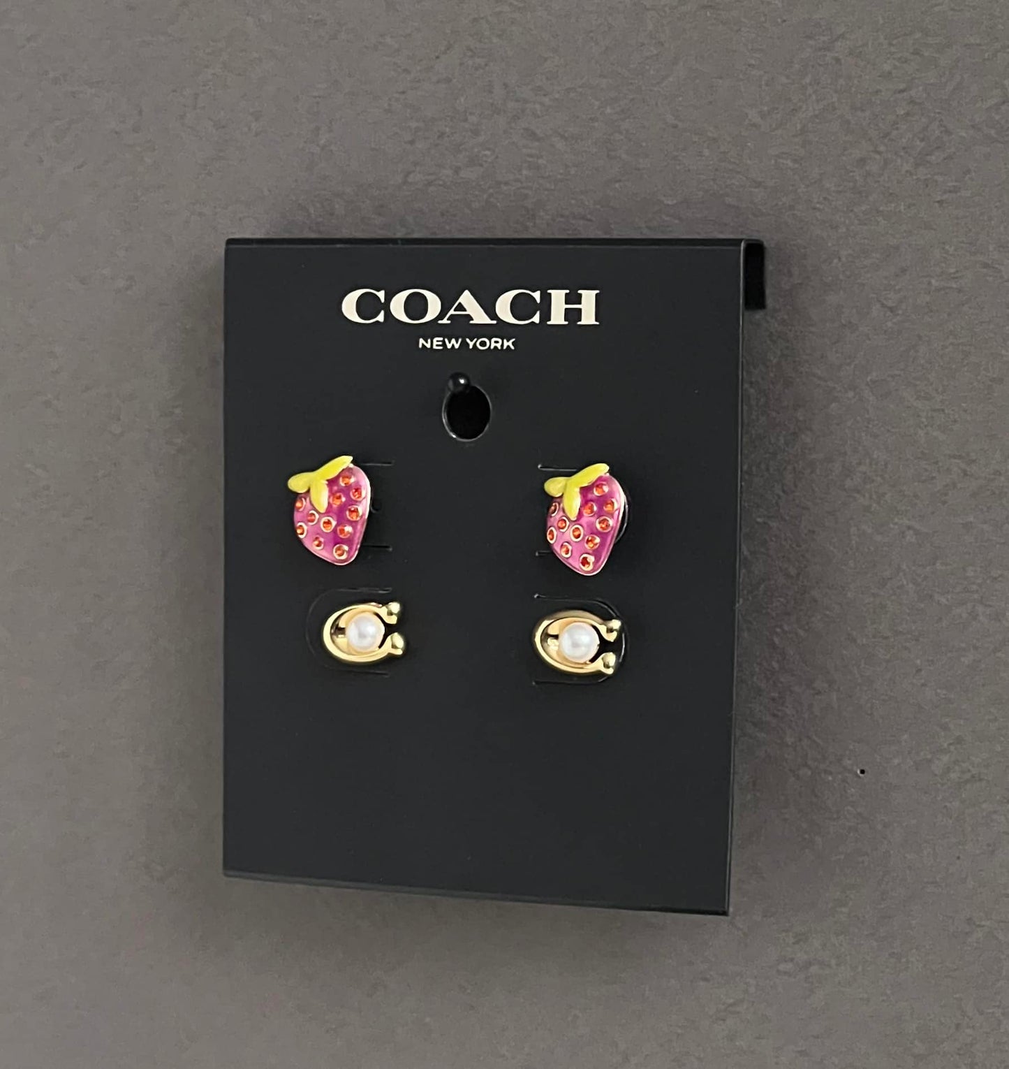 Coach Strawberry Signature Stud Earrings