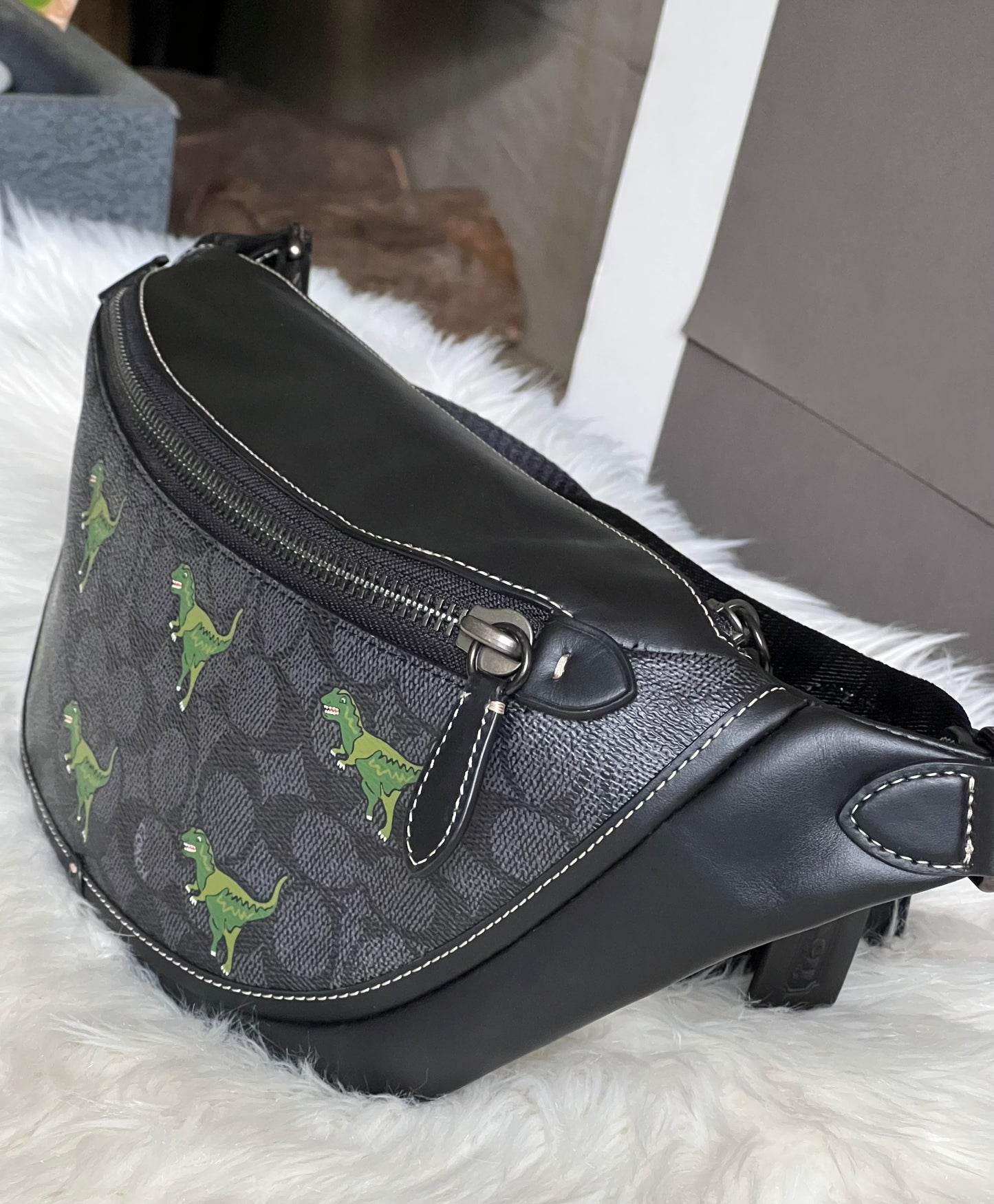 Coach League Belt Bag in Signature Canvas with Rexy Print