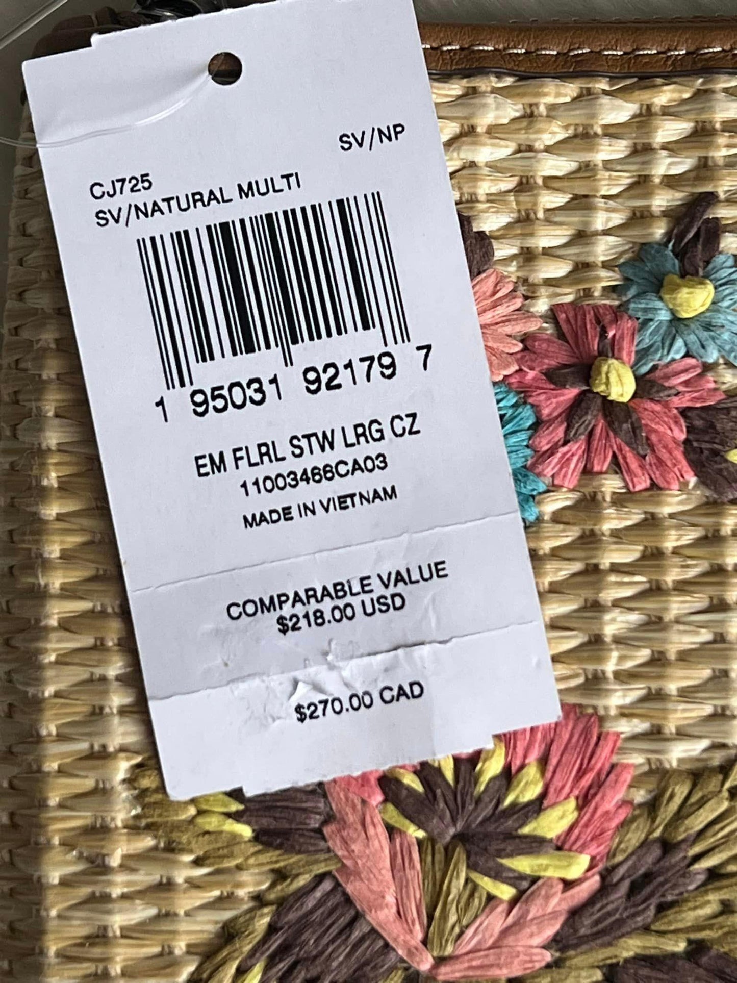 Coach Large Corner Zip Wristlet With Floral Embroidery