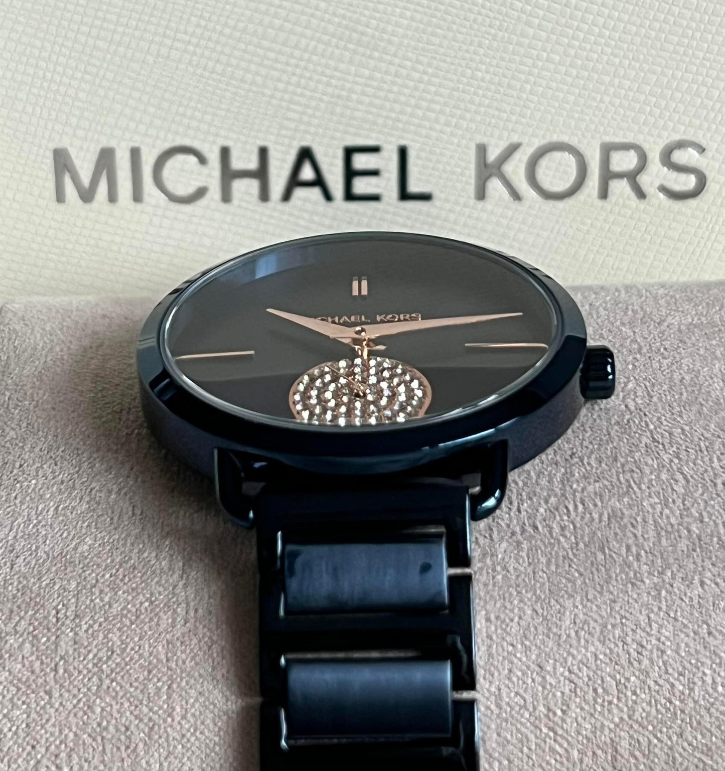 Michael Kors Women's Portia Crystallized Blue Steel Watch