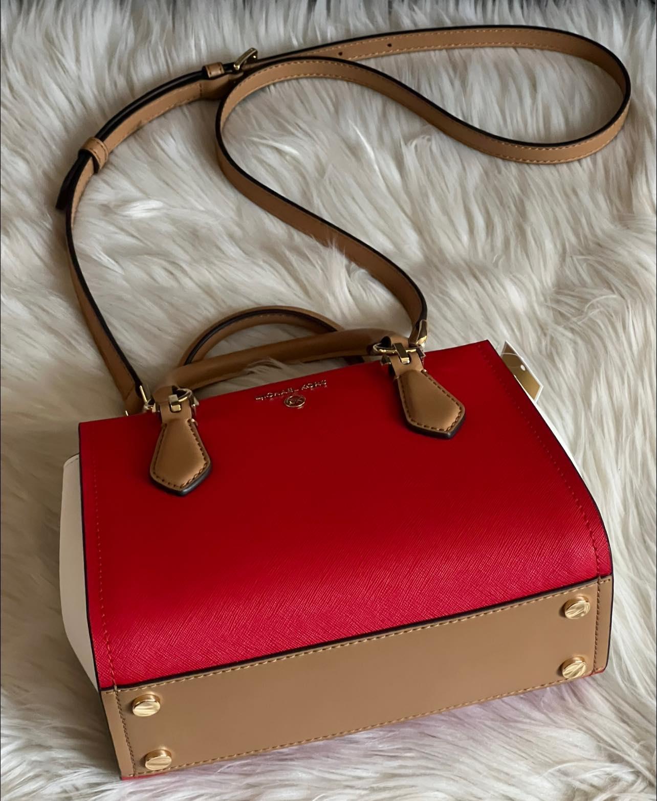Michael Kors Marilyn Small Color-Block Saffiano Leather Crossbody Bag