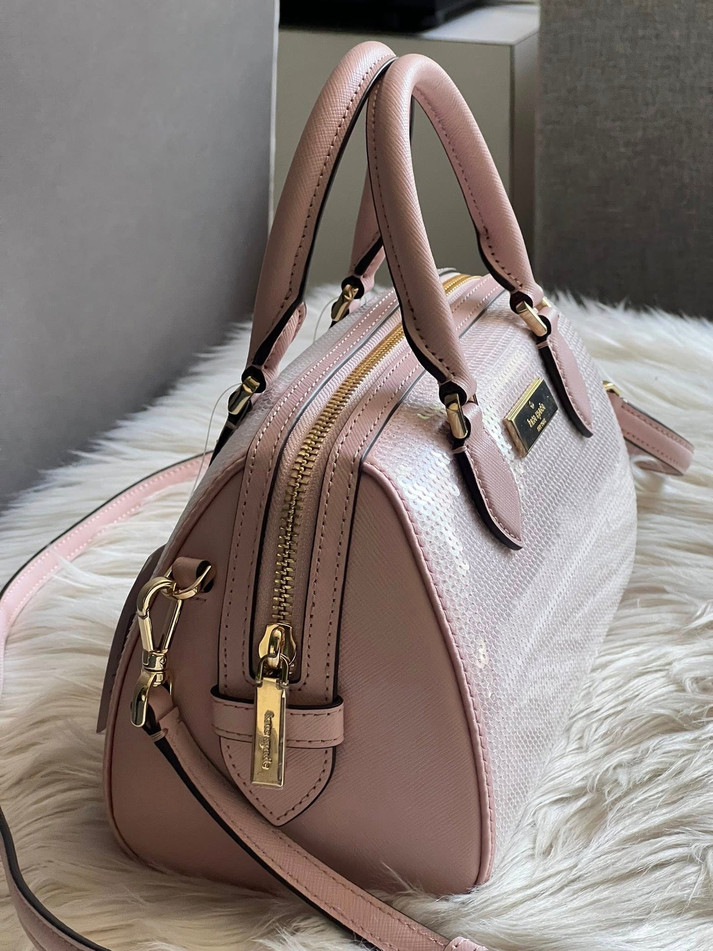 Kate Spade Madison Satin Sequin Small Dolly Duffle