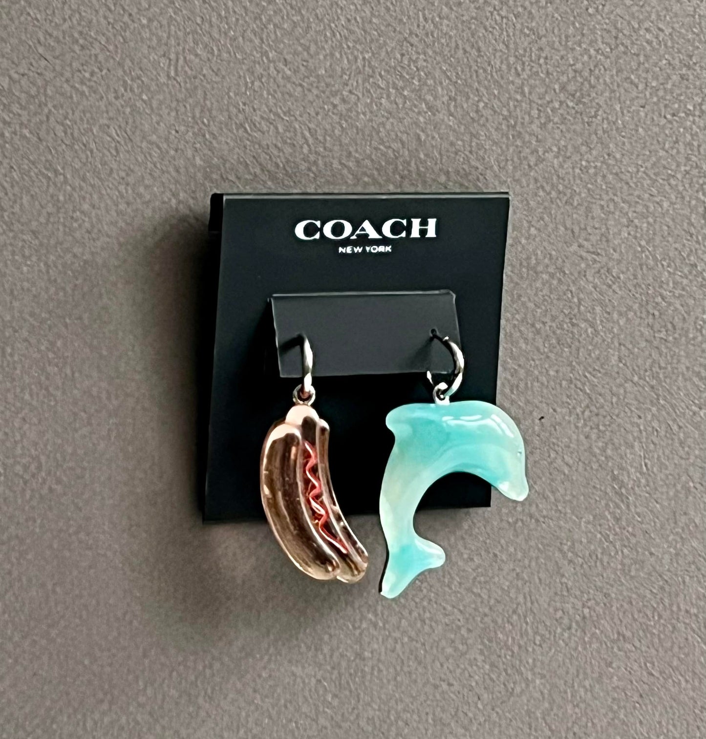 Coach Hotdog Dolphin Mismatch Earrings