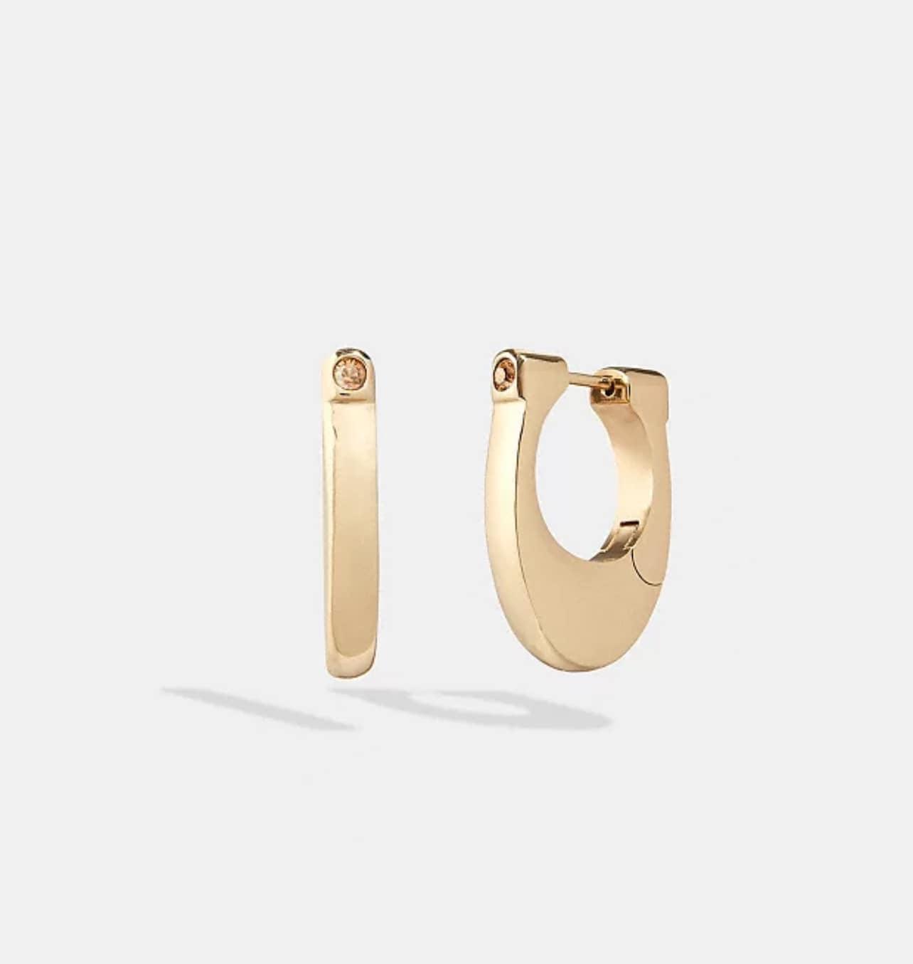 Coach Chunky Signature Hoop Earrings