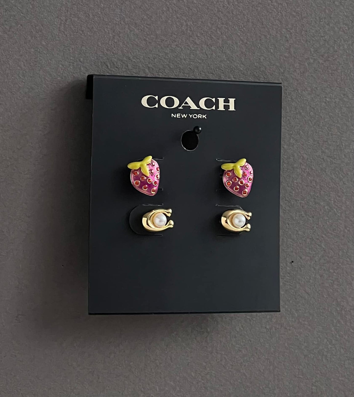 Coach Strawberry Signature Stud Earrings