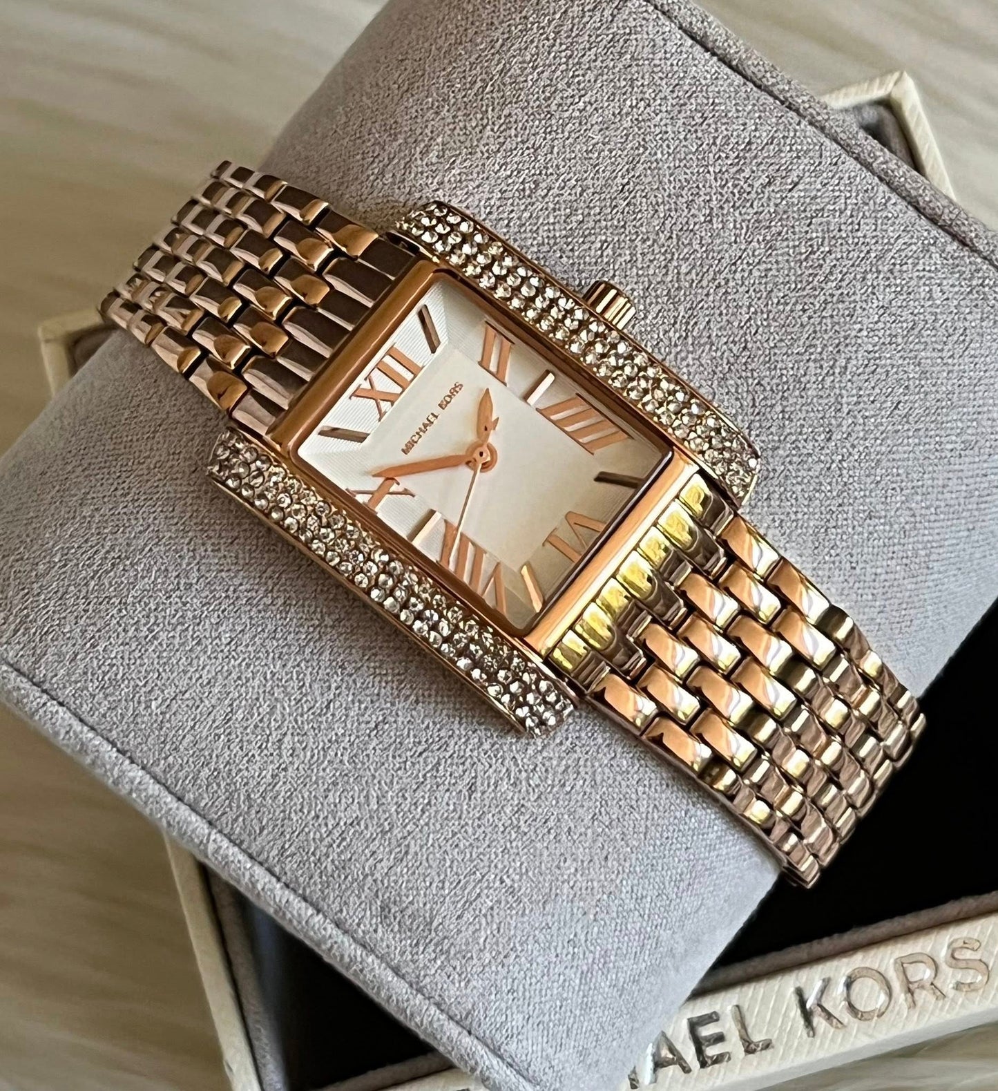 Michael Kors Women’s Emery Three-Hand Rose Gold-Tone Stainless Steel Watch
