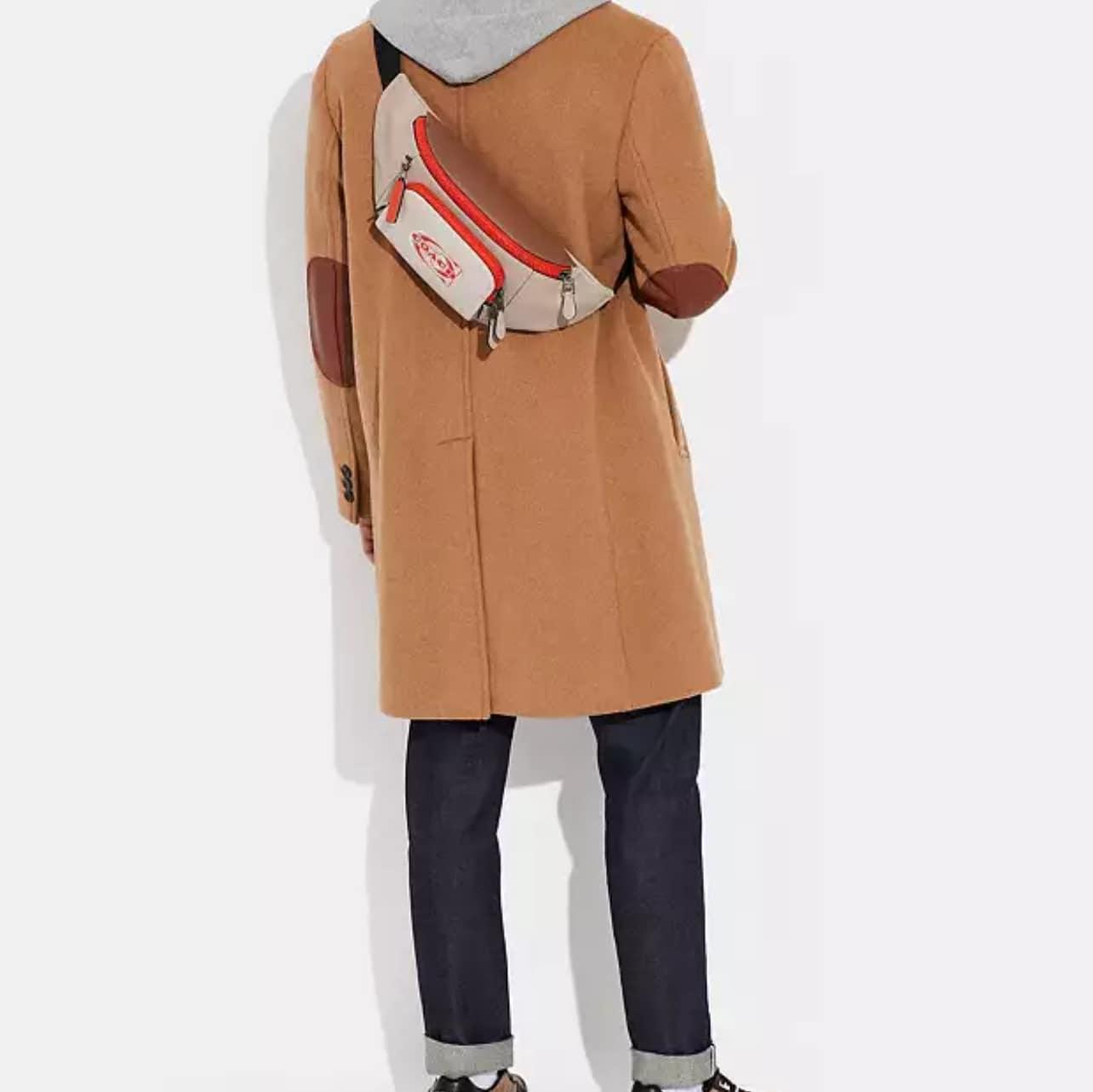 Coach Track Belt Bag in Colorblock with Coach Stamp