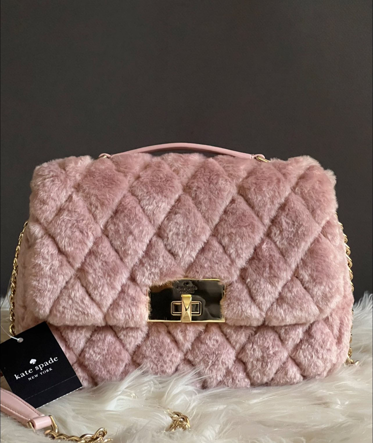 Kate Spade Carey Faux Fur Small Flap Crossbody