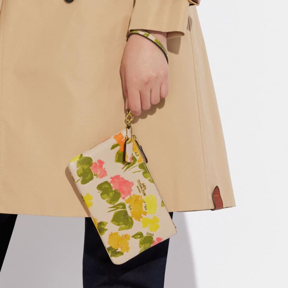 Coach Small Wristlet with Floral Print
