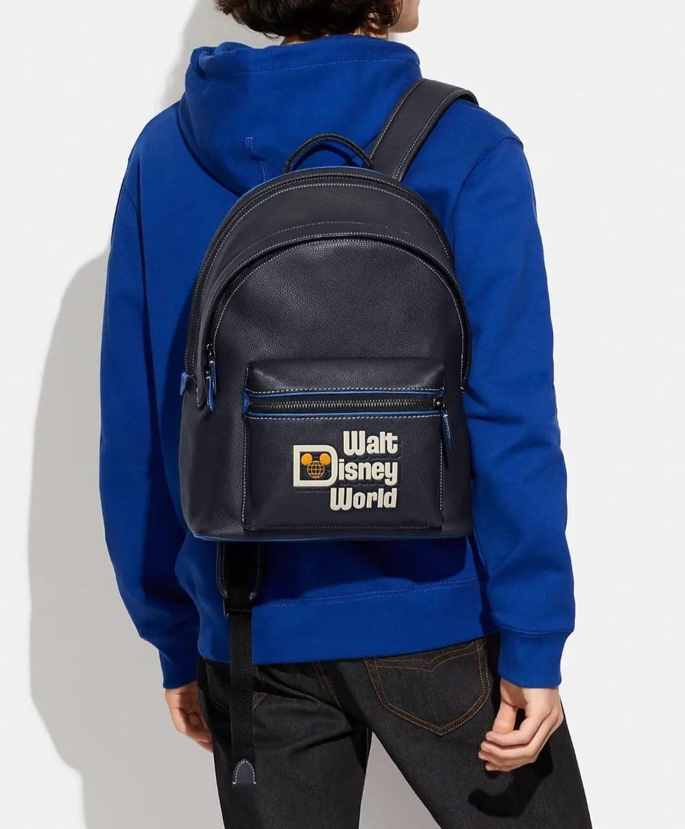 Disney X Coach Charter Leather Backpack with Walt Disney World Motif