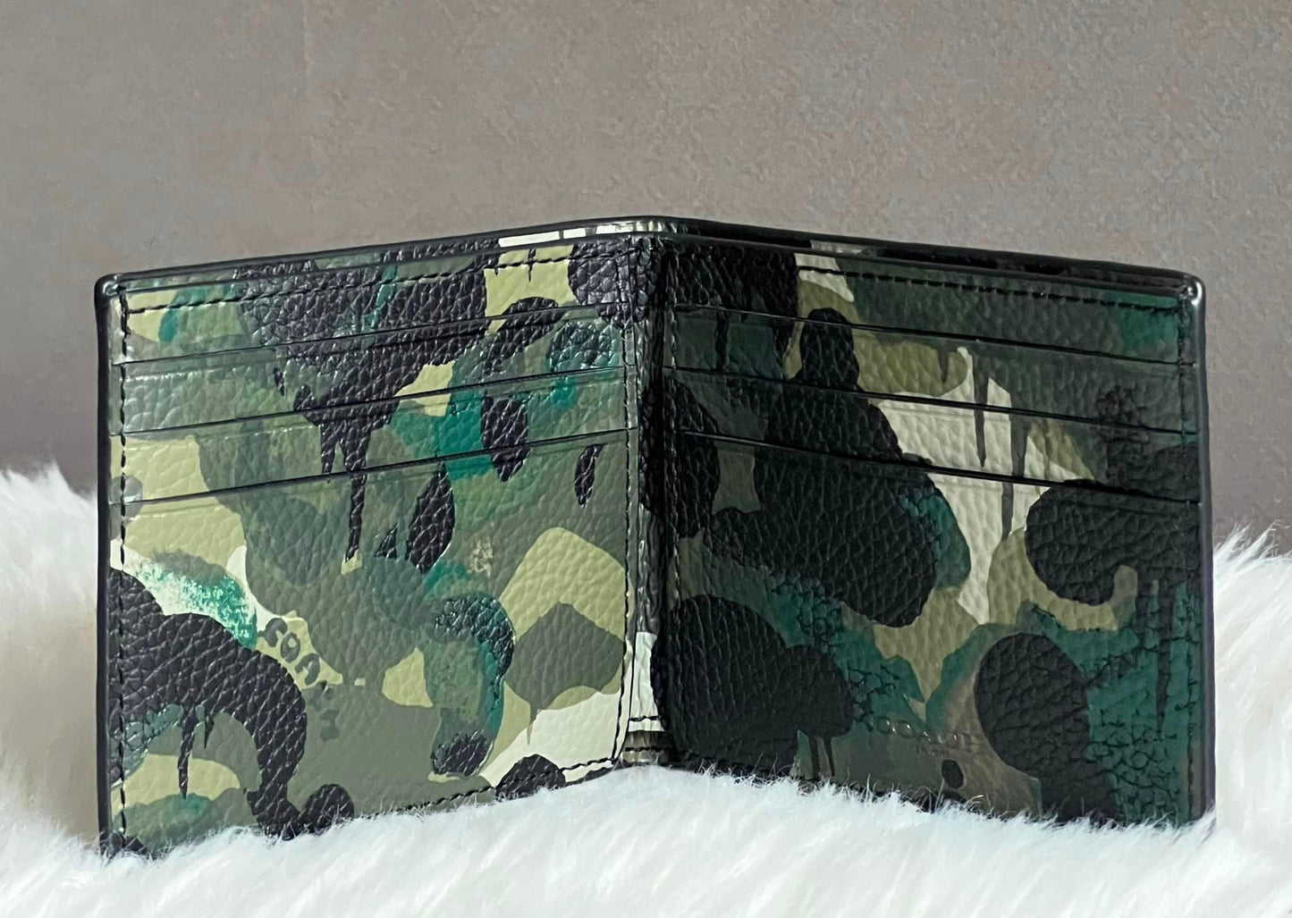Coach Men’s Slim Billfold Wallet With Camo Print