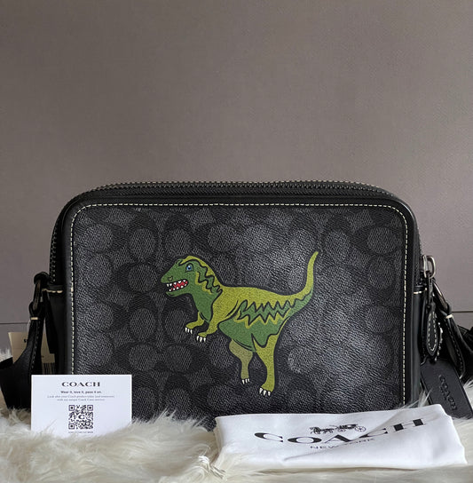 Coach Charter Crossbody 24 Signature Canvas with Rexy