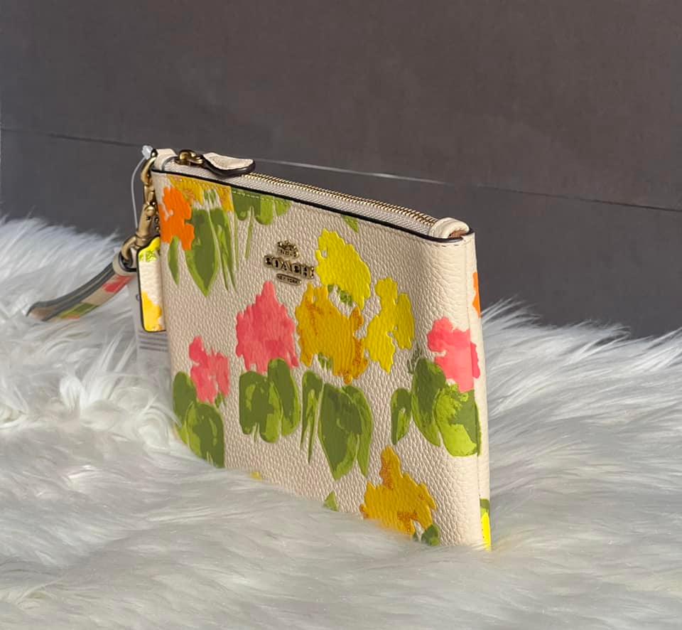 Coach Small Wristlet with Floral Print