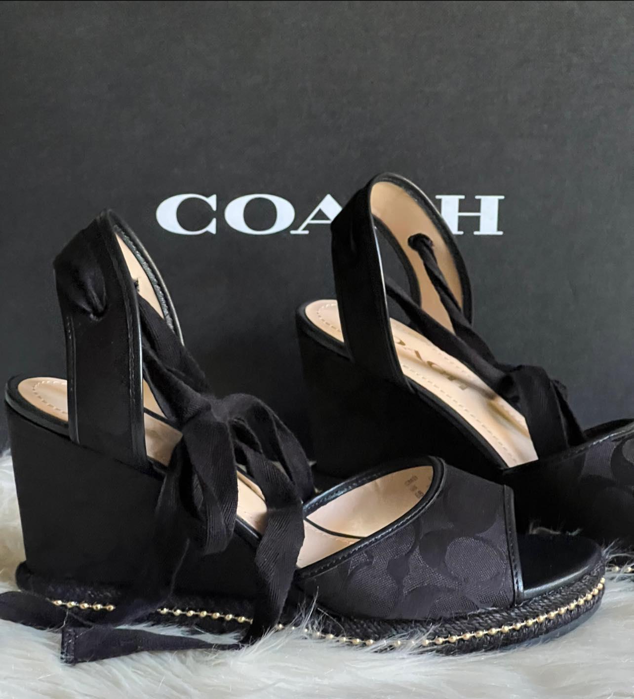 Coach Page Wedge in Recycled Signature Jacquard