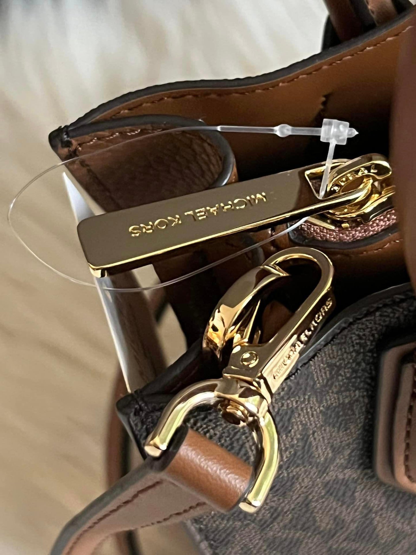 Michael Kors Mercer Medium Logo and Leather Accordion Crossbody Bag