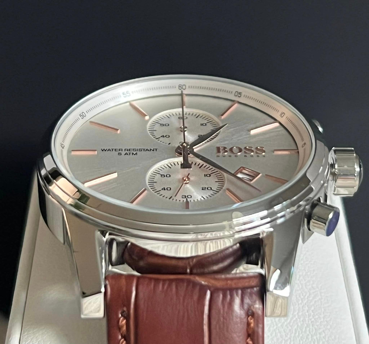 Hugo Boss Men’s Chronograph Leather Strap Quartz Watch