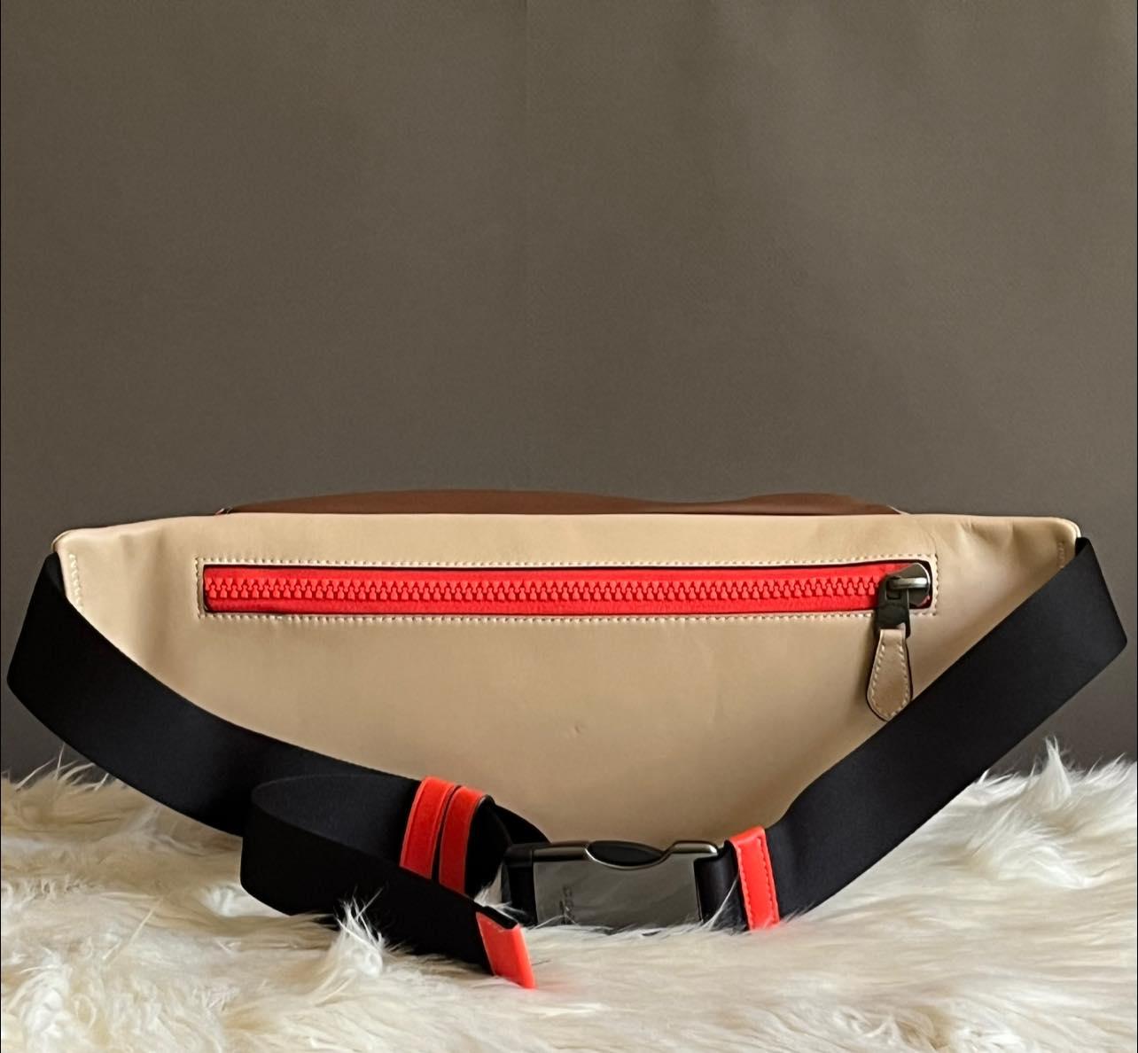 Coach Track Belt Bag in Colorblock with Coach Stamp