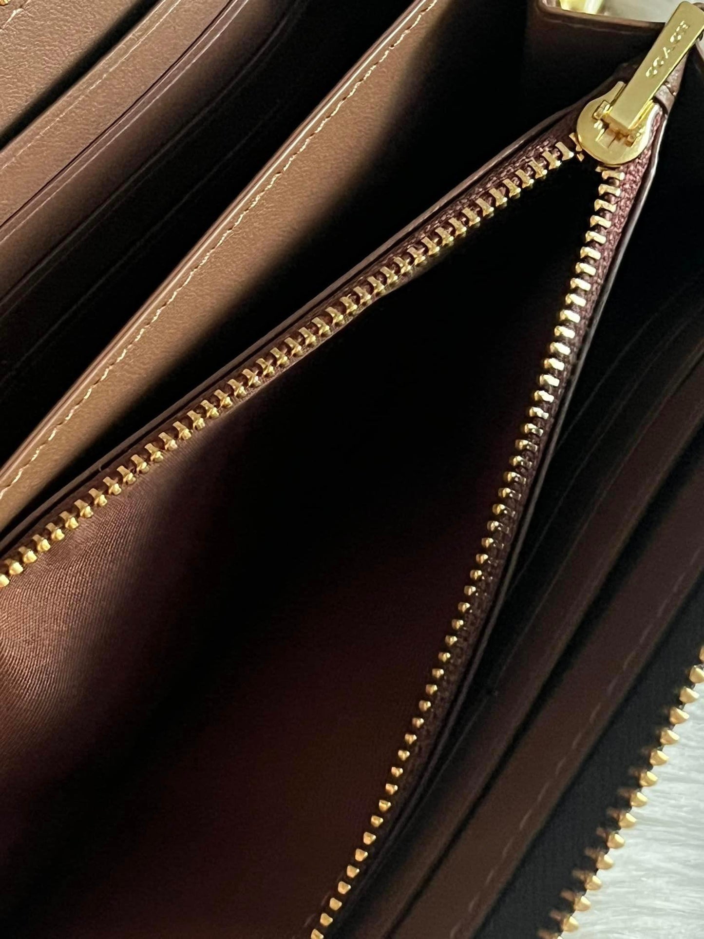 Coach Long Zip Around Wallet In Signature Canvas With Varsity Motif