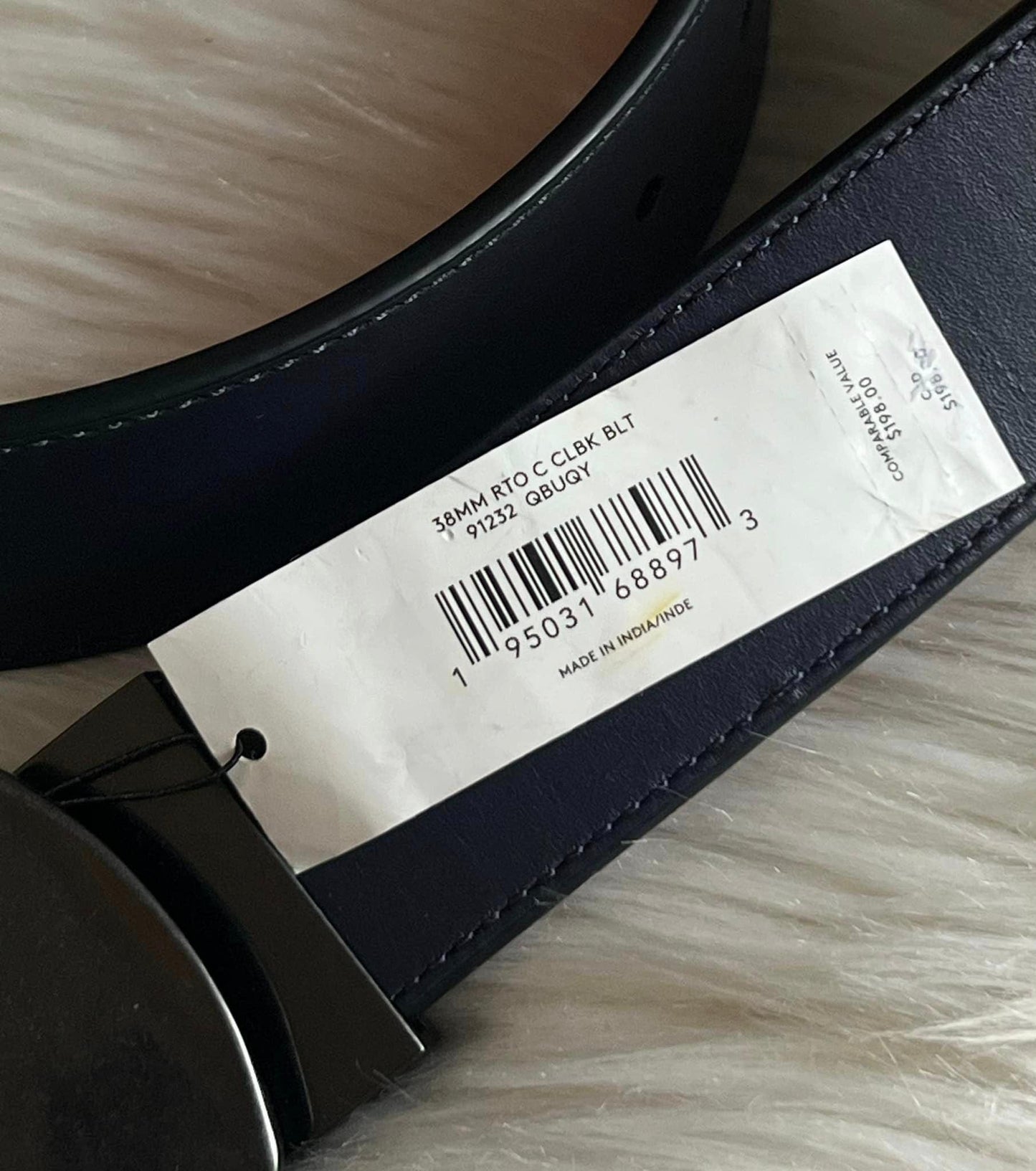 Coach Men’s Plaque Buckle Reversible Belt