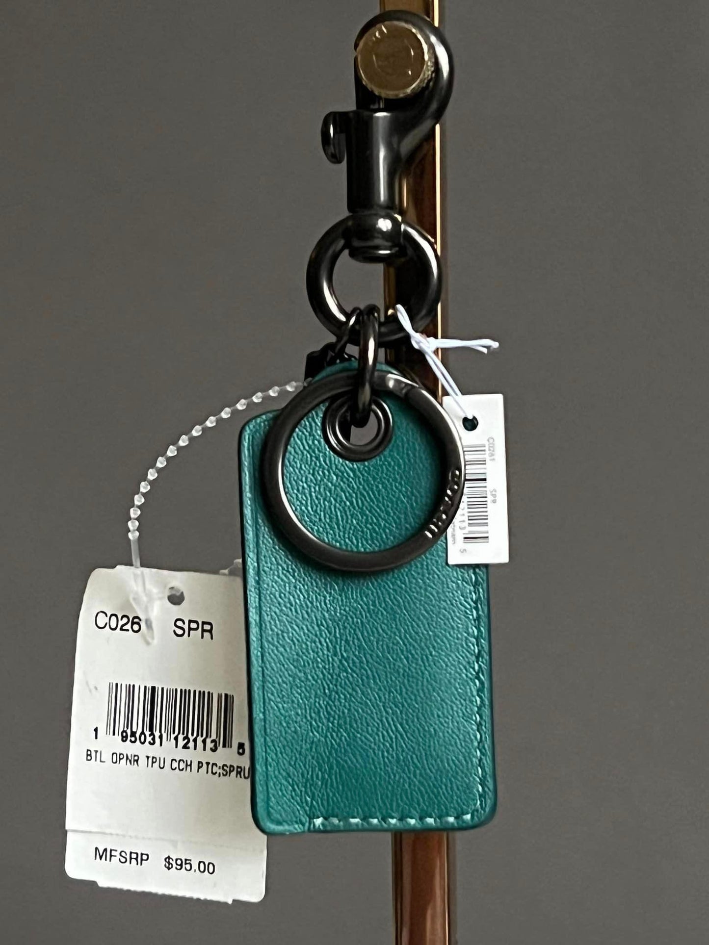 Coach 2021 SS Bottle Opener Key Fob with Coach Patch