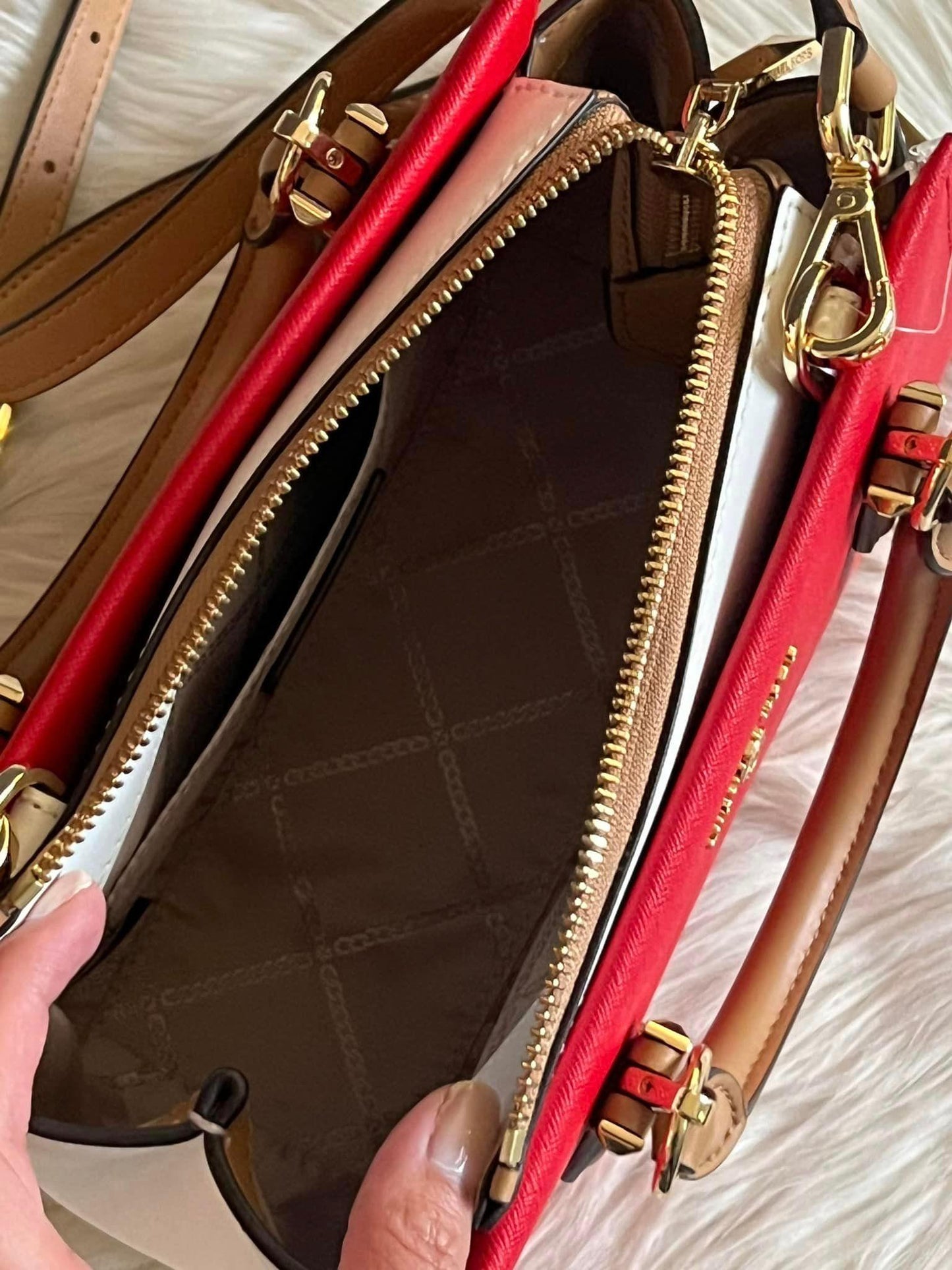 Michael Kors Marilyn Small Color-Block Saffiano Leather Crossbody Bag