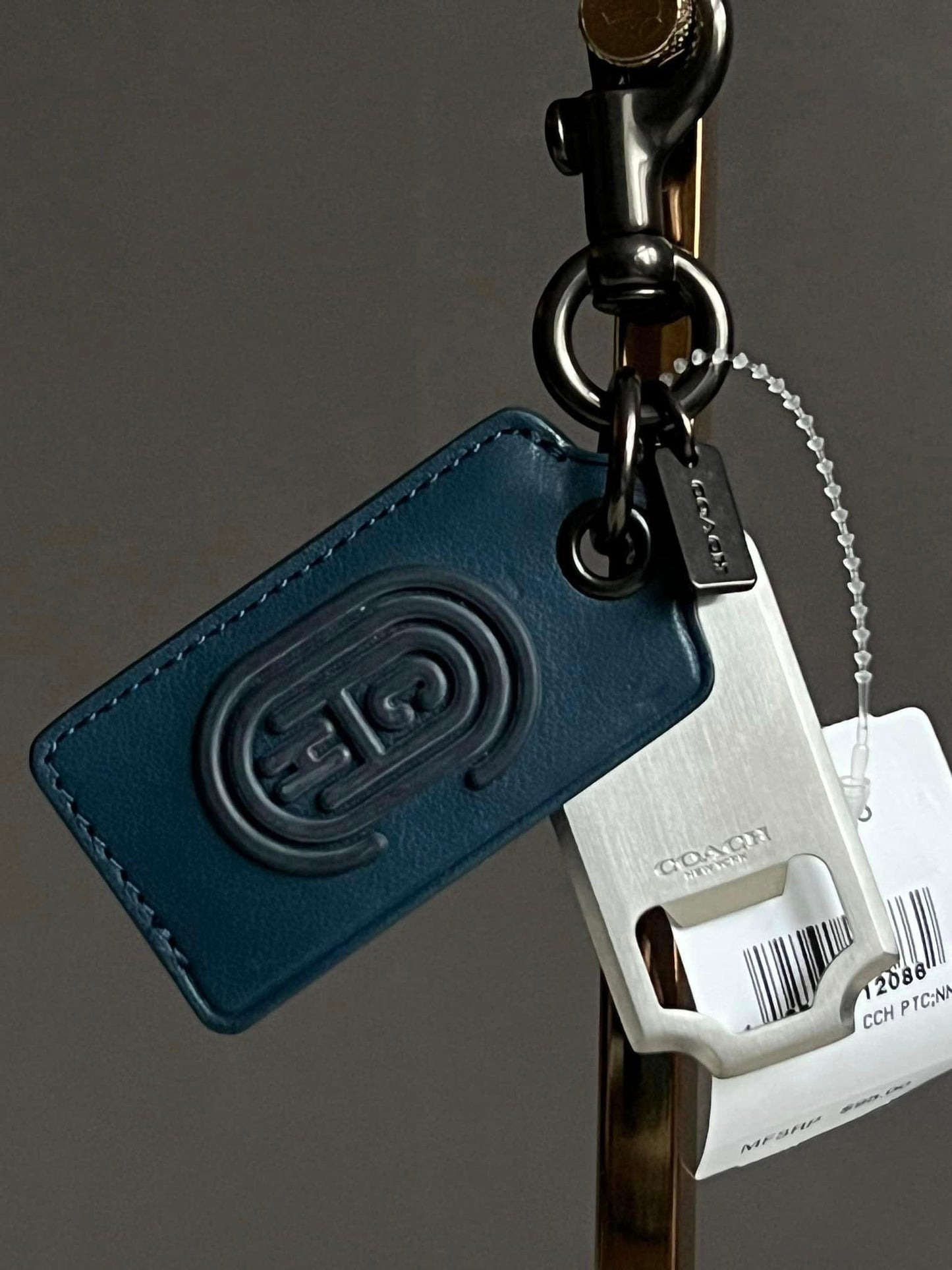 Coach 2021 SS Bottle Opener Key Fob with Coach Patch