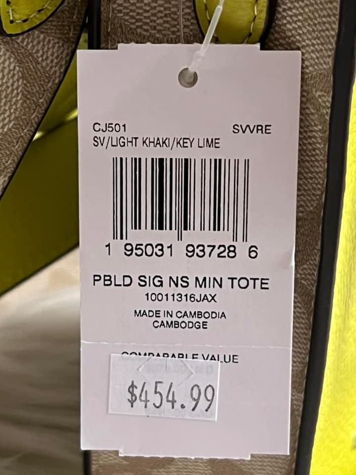 Coach North South Mini Tote with Signature Canvas