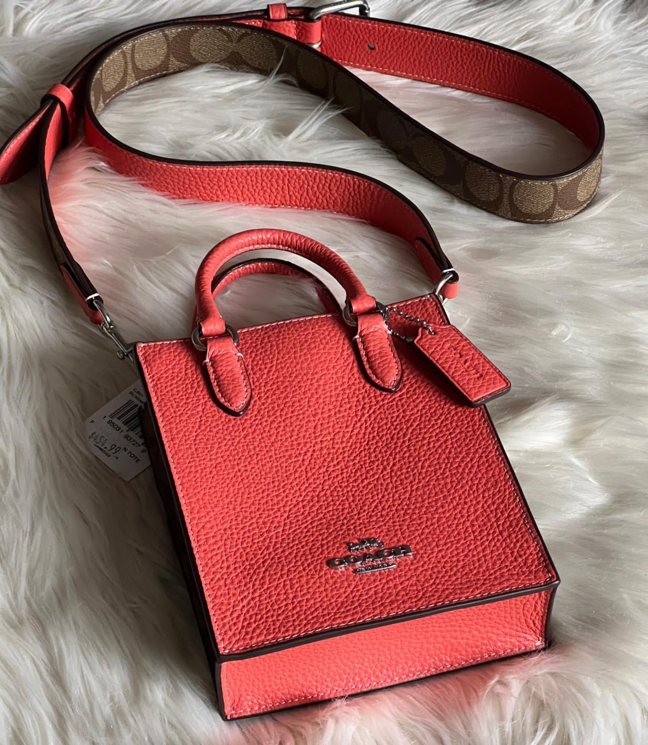 Coach North South Mini Tote with Signature Canvas