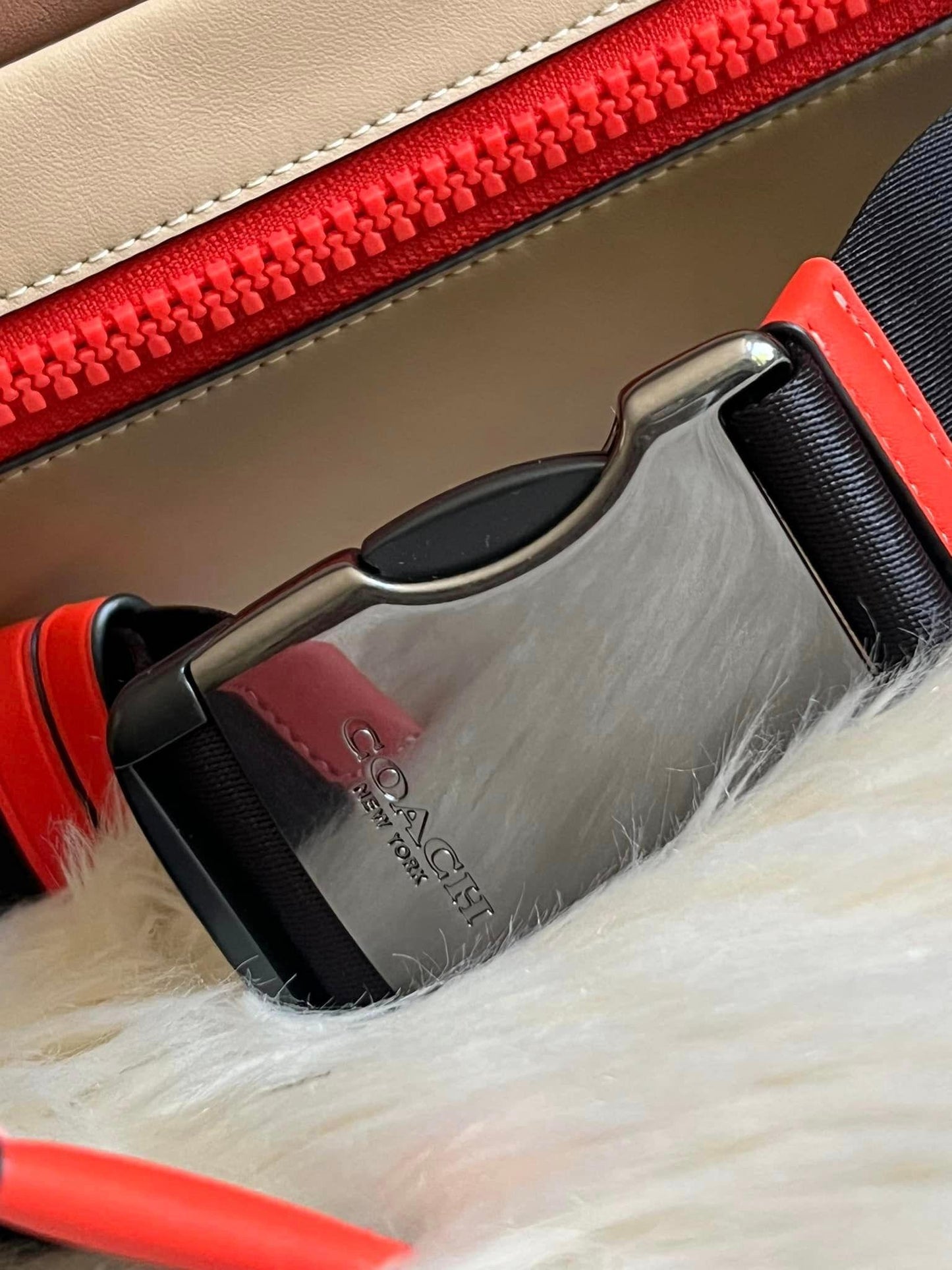 Coach Track Belt Bag in Colorblock with Coach Stamp