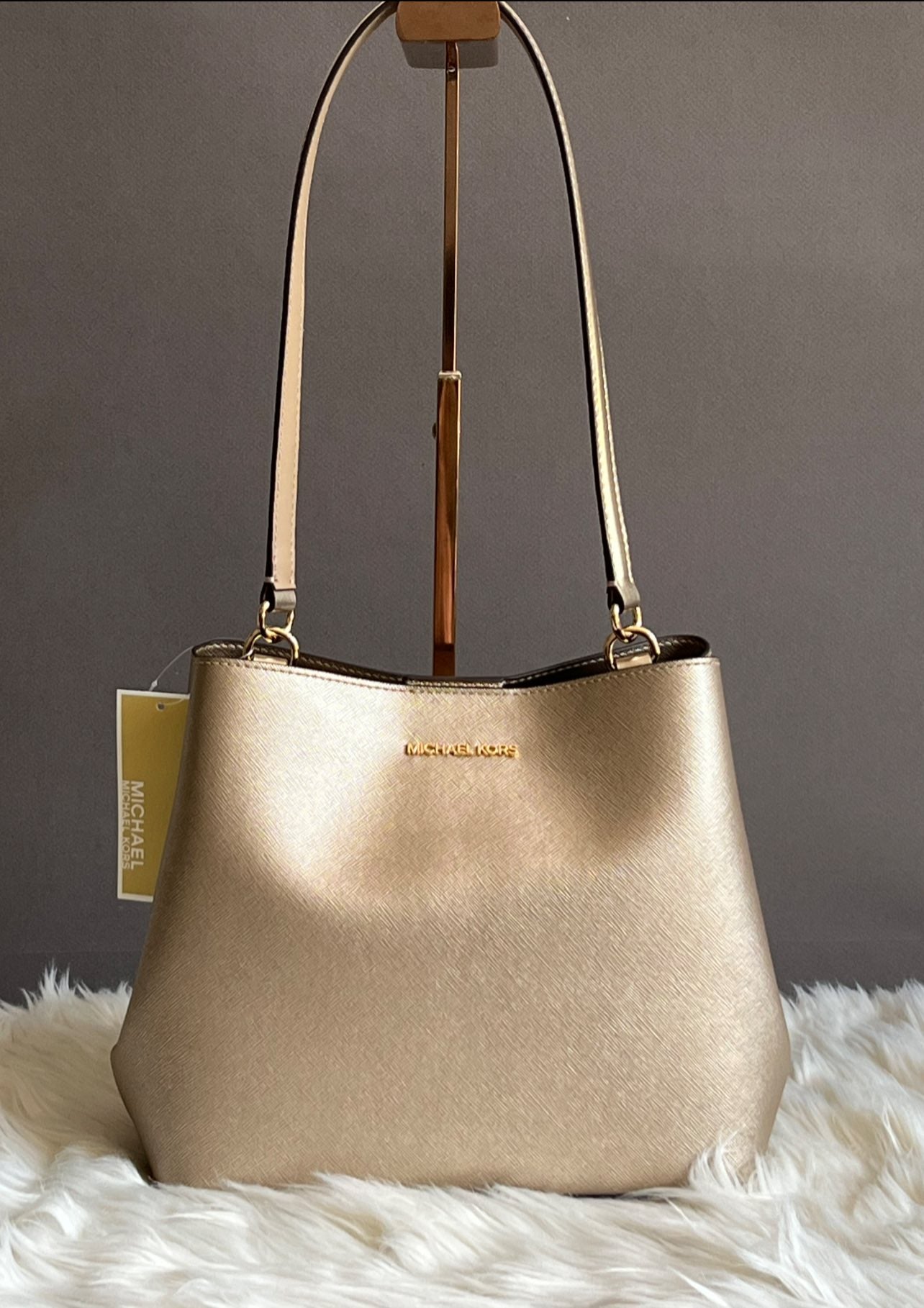 Michael Kors Pratt Medium Metallic Shoulder Bag