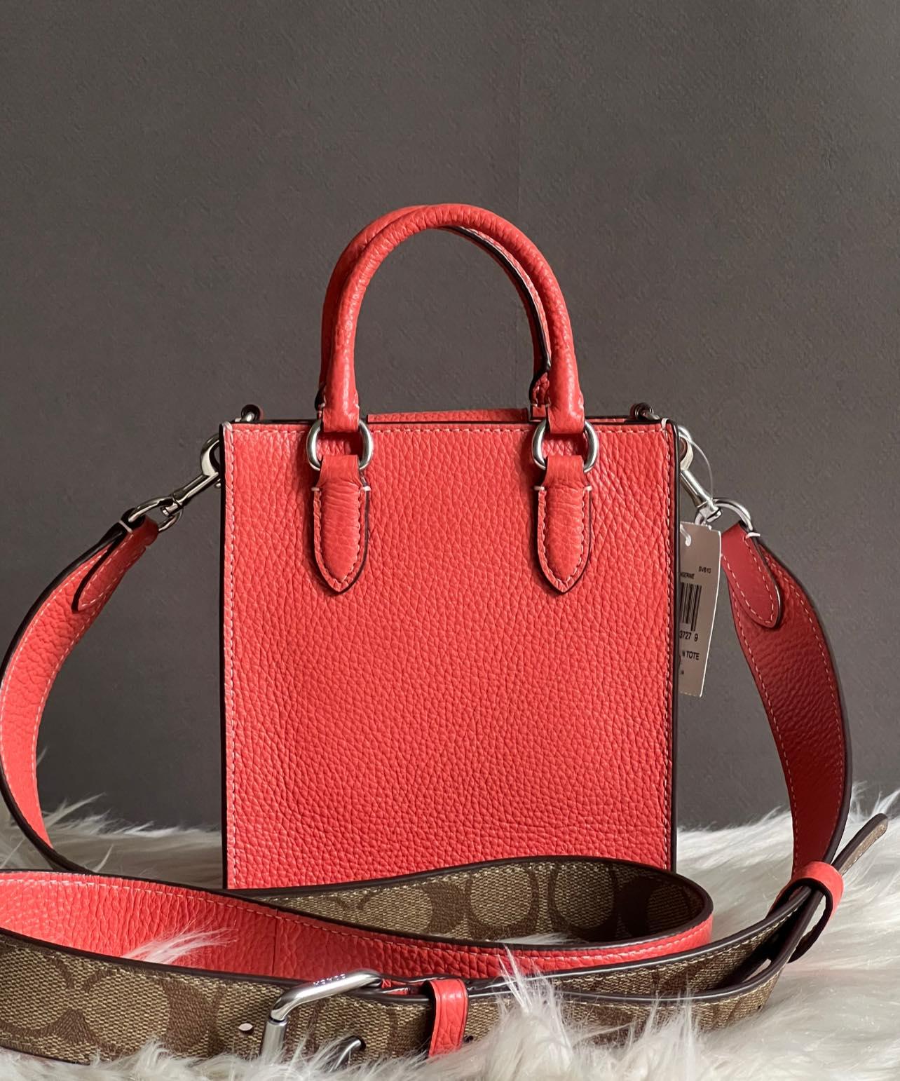 Coach North South Mini Tote with Signature Canvas