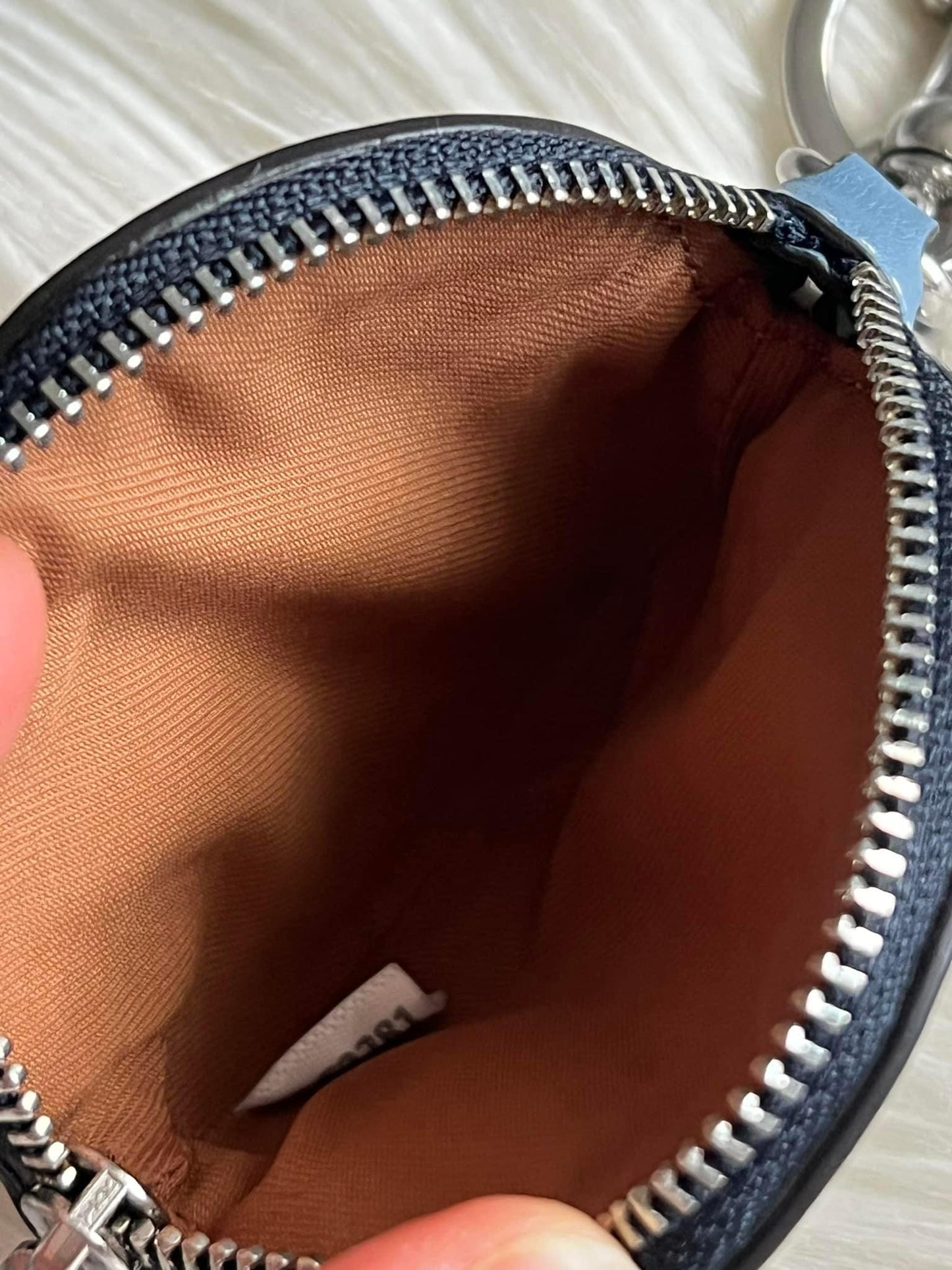 Coach Circular Coin Pouch In Signature Canvas With Varsity Motif