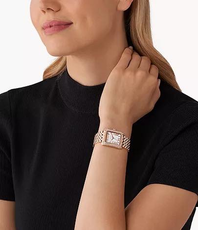 Michael Kors Women’s Emery Three-Hand Rose Gold-Tone Stainless Steel Watch