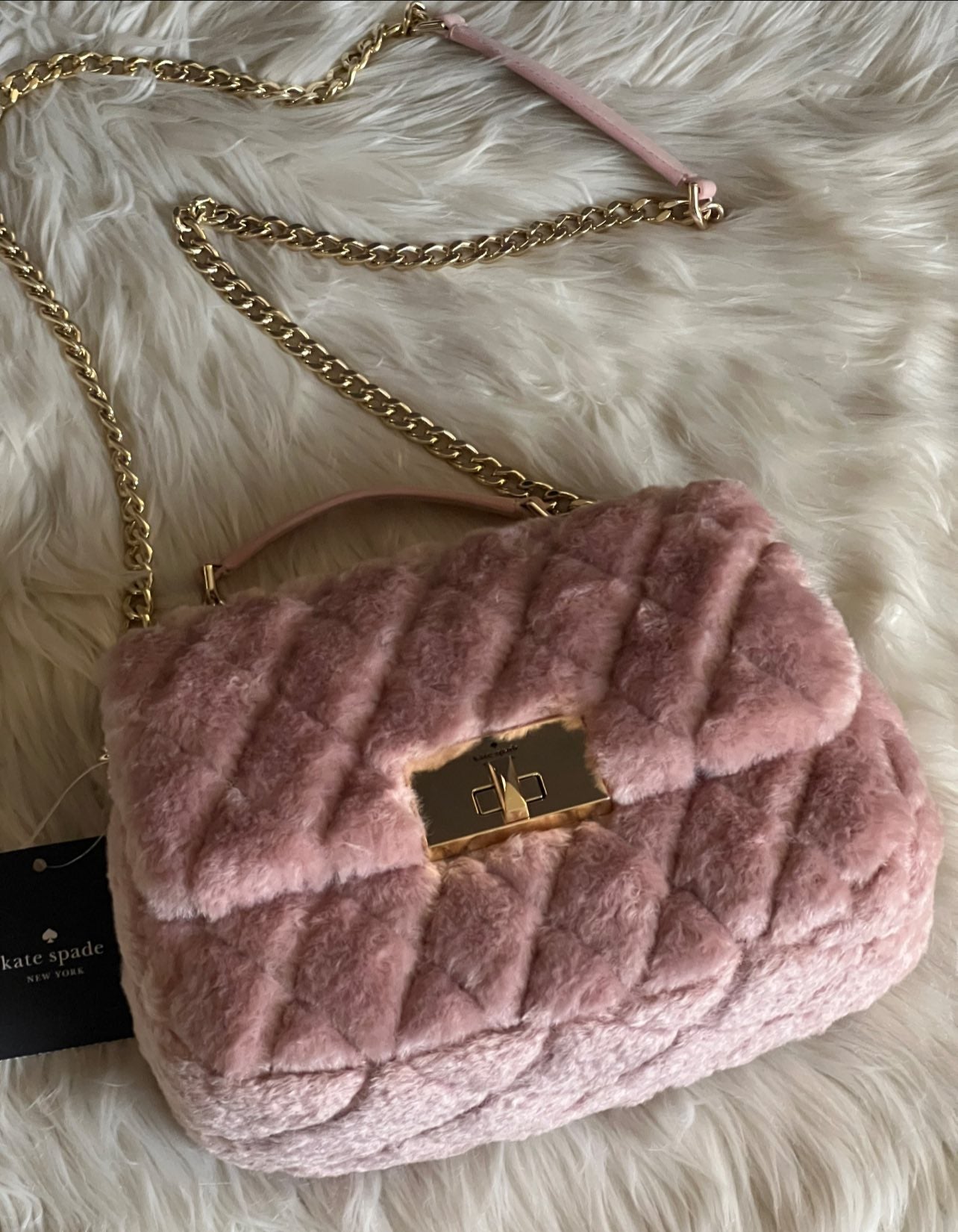 Kate Spade Carey Faux Fur Small Flap Crossbody