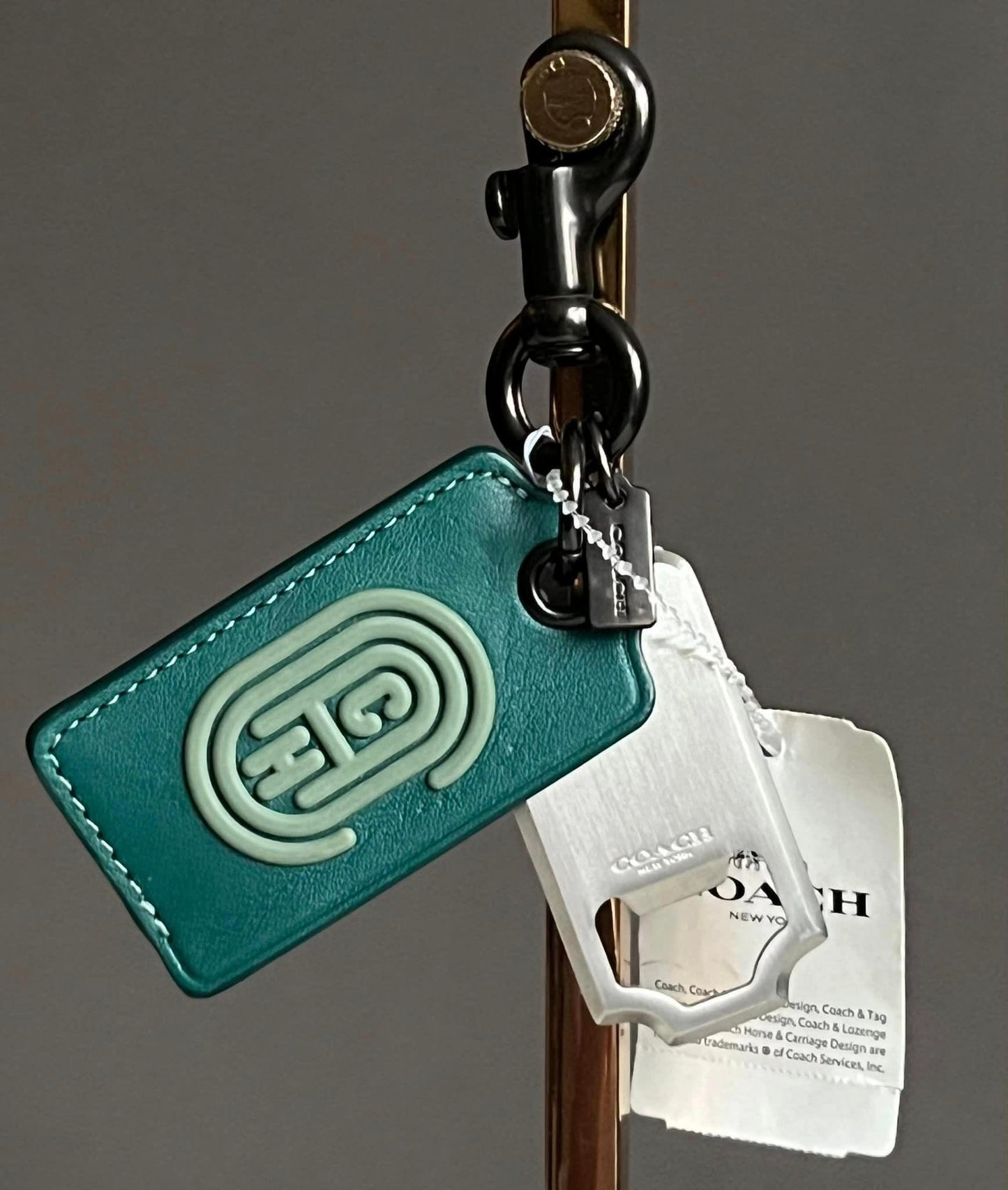 Coach 2021 SS Bottle Opener Key Fob with Coach Patch