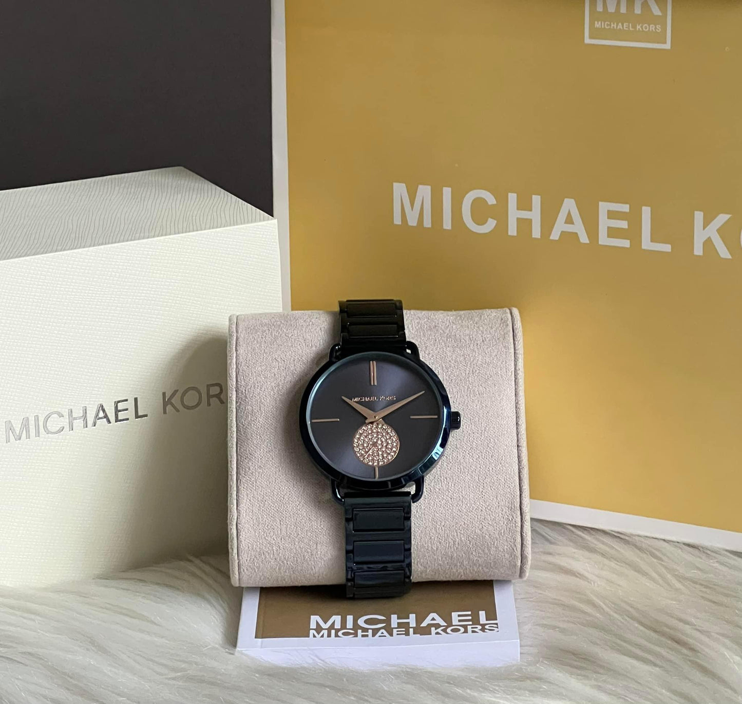 Michael Kors Women's Portia Crystallized Blue Steel Watch