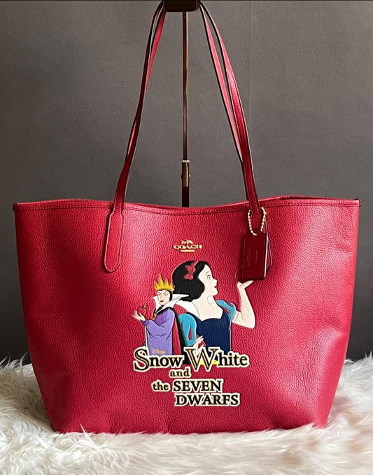 Disney X Coach City Tote with Signature Canvas Interior and Evil Queen Motif