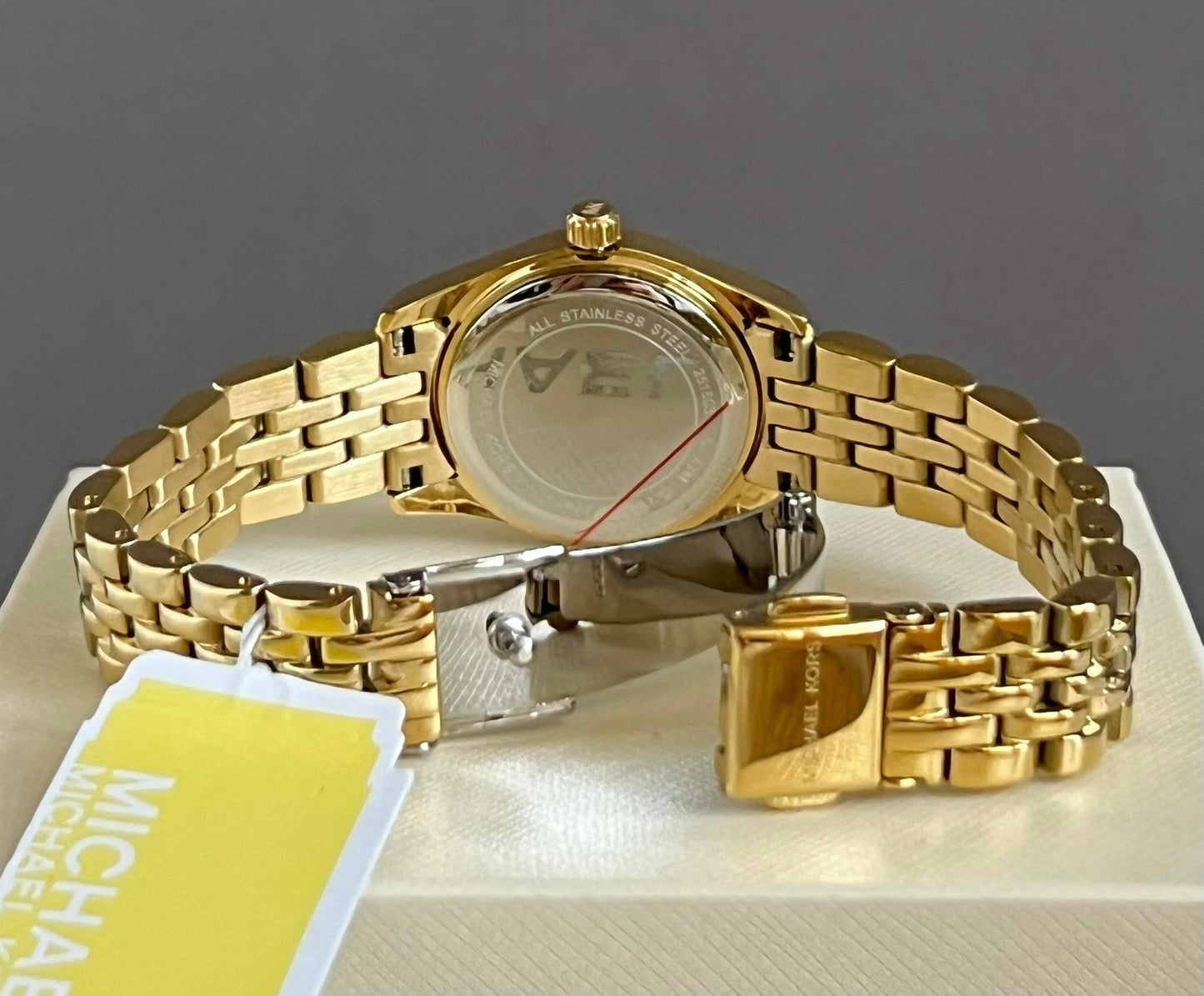 Michael Kors Women’s Petite Lexington Pave Gold-Tone Watch