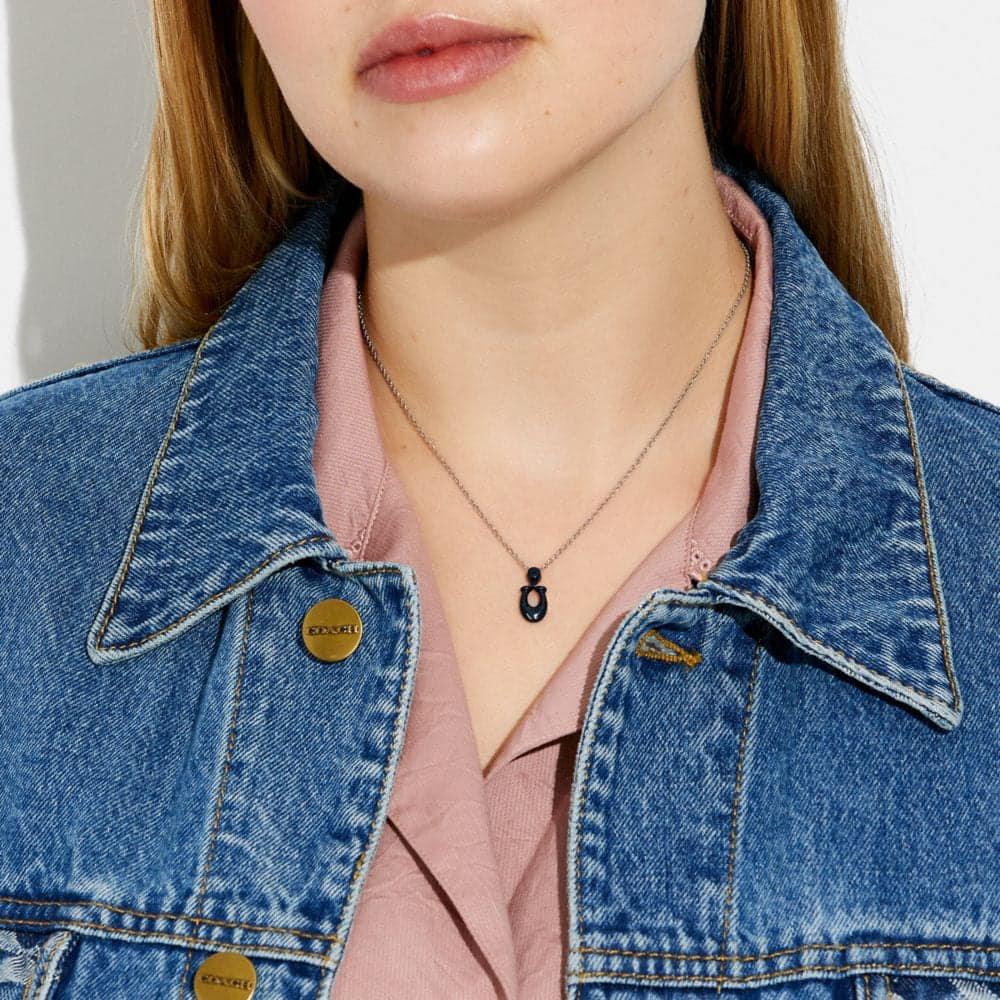 Coach Signature Enamel Necklace