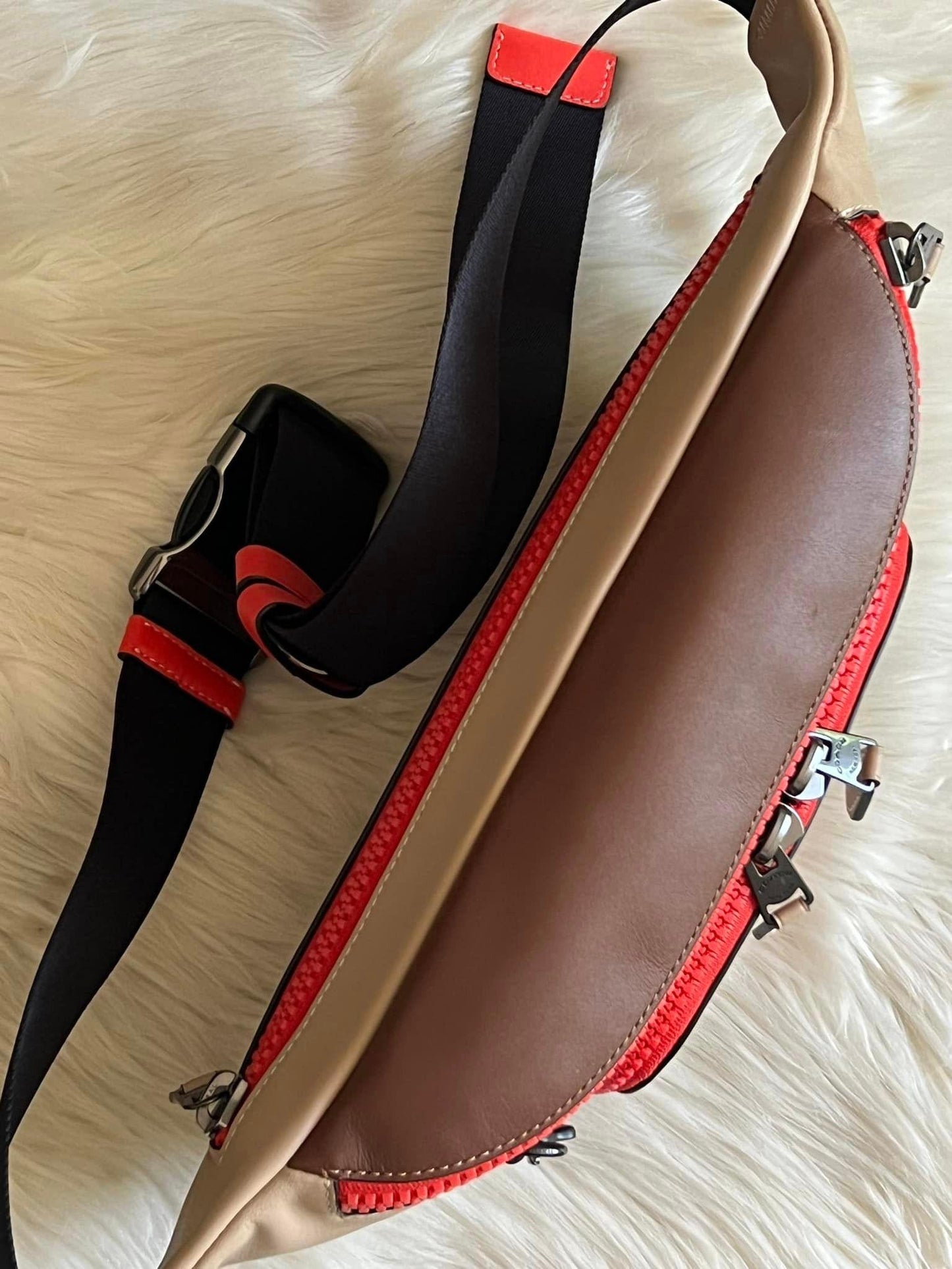 Coach Track Belt Bag in Colorblock with Coach Stamp