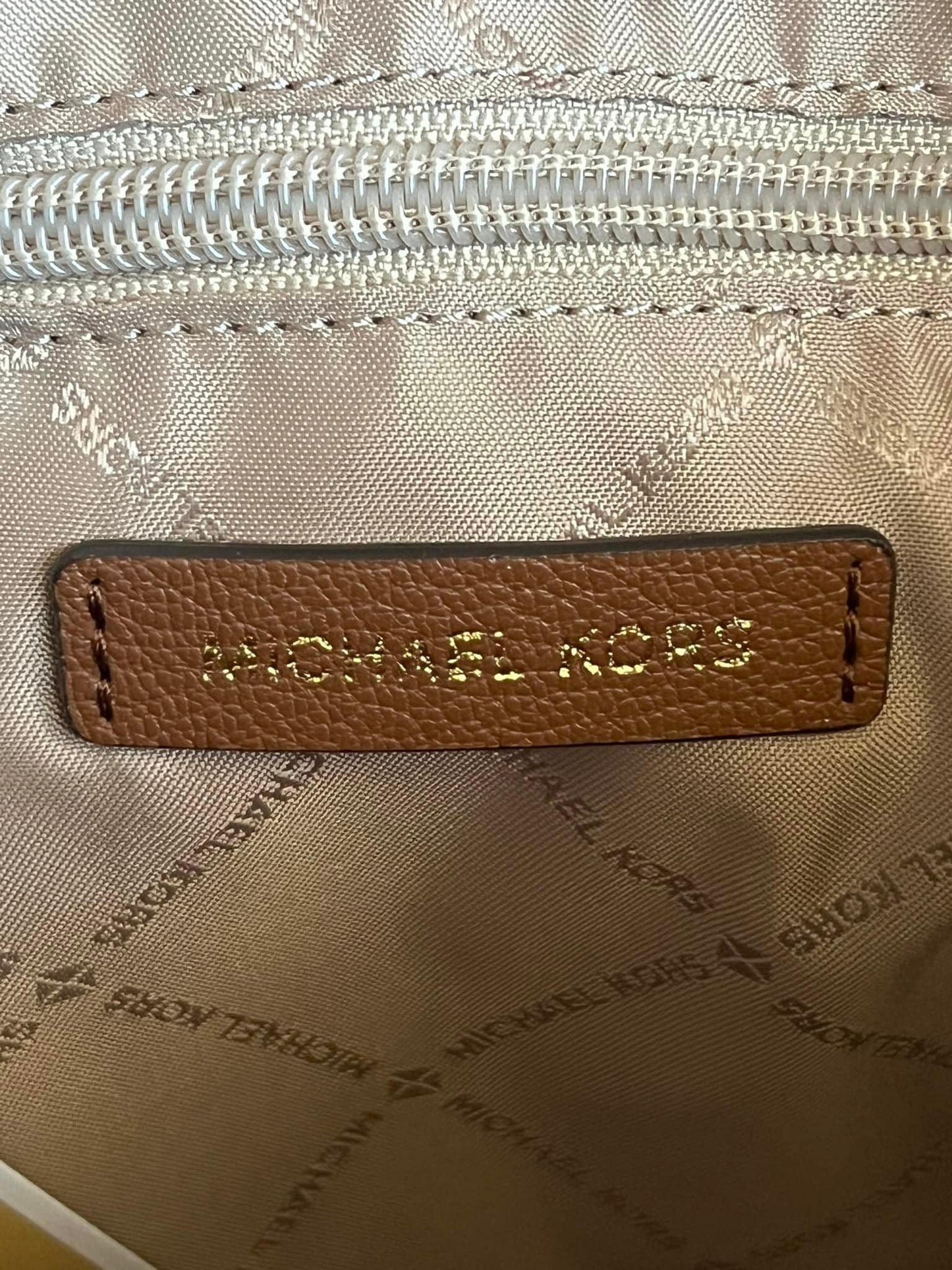 Michael Kors Charlotte Large Logo and Leather Top-Zip Tote Bag