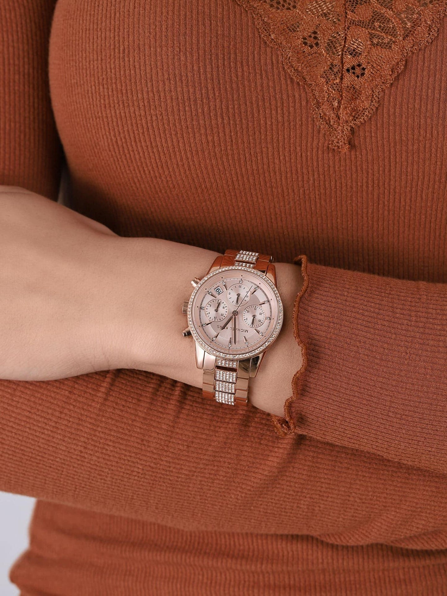 Michael Kors Women’s Ritz Pavé Rose Gold-Tone Watch