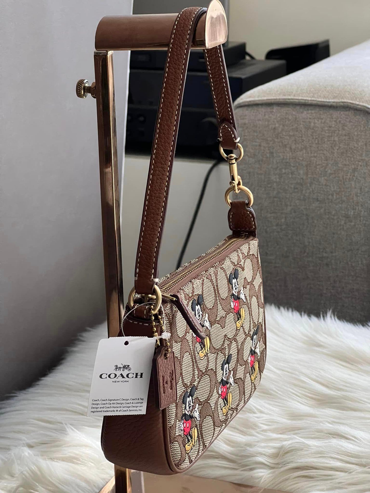 Coach Disney X Nolita 19 in Signature Jacquard with Mickey Mouse Print