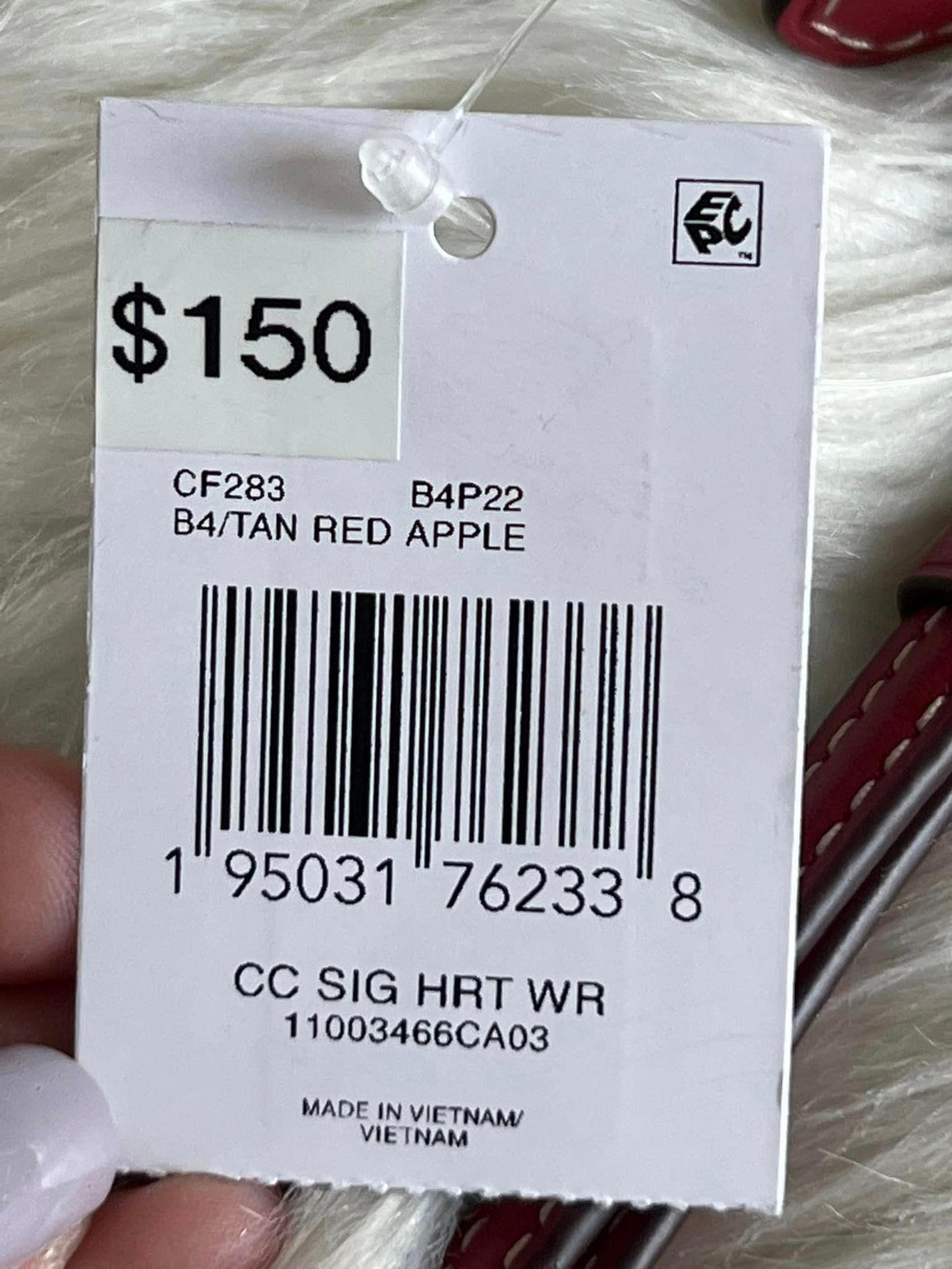 Coach Heart Wristlet in Signature Canvas with Heart Print