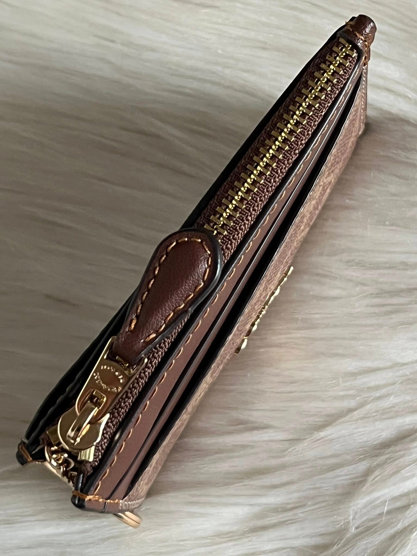 Coach Mini Skinny Id Case In Signature Canvas