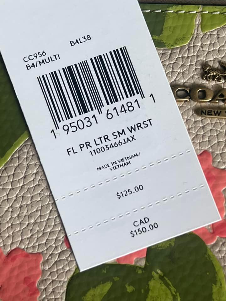 Coach Small Wristlet with Floral Print