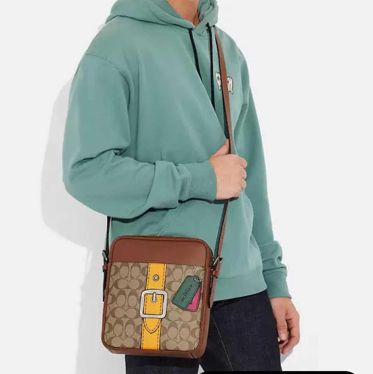 Coach Hudson Crossbody Bag 21 in Signature Canvas with Trompe L’oeil Print