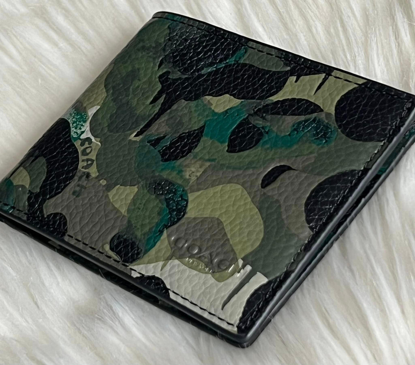 Coach Men’s Slim Billfold Wallet With Camo Print