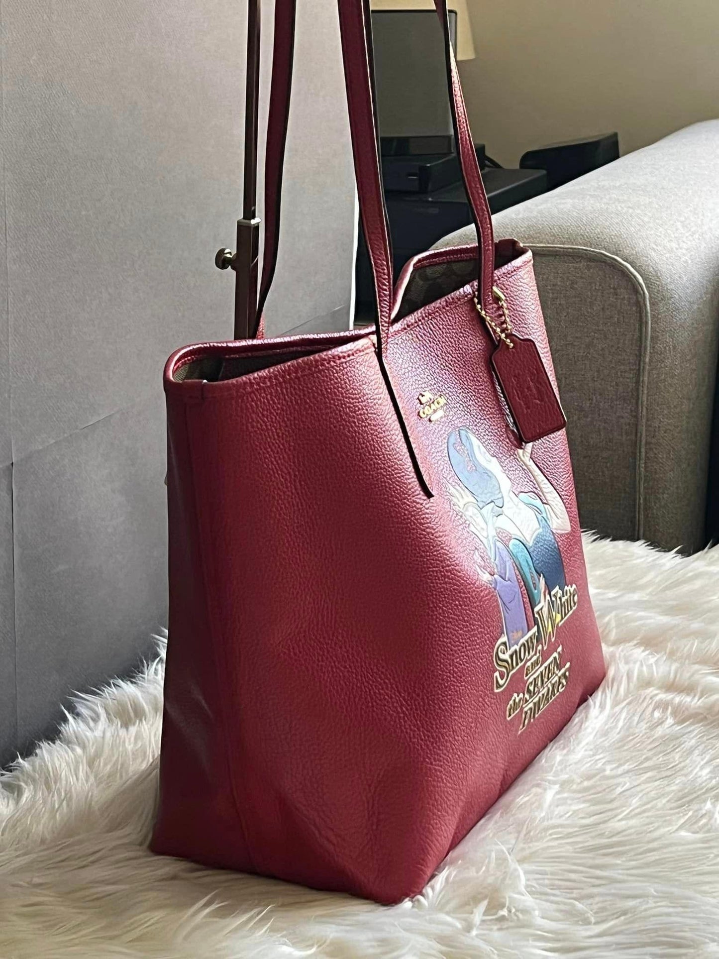 Disney X Coach City Tote with Signature Canvas Interior and Evil Queen Motif
