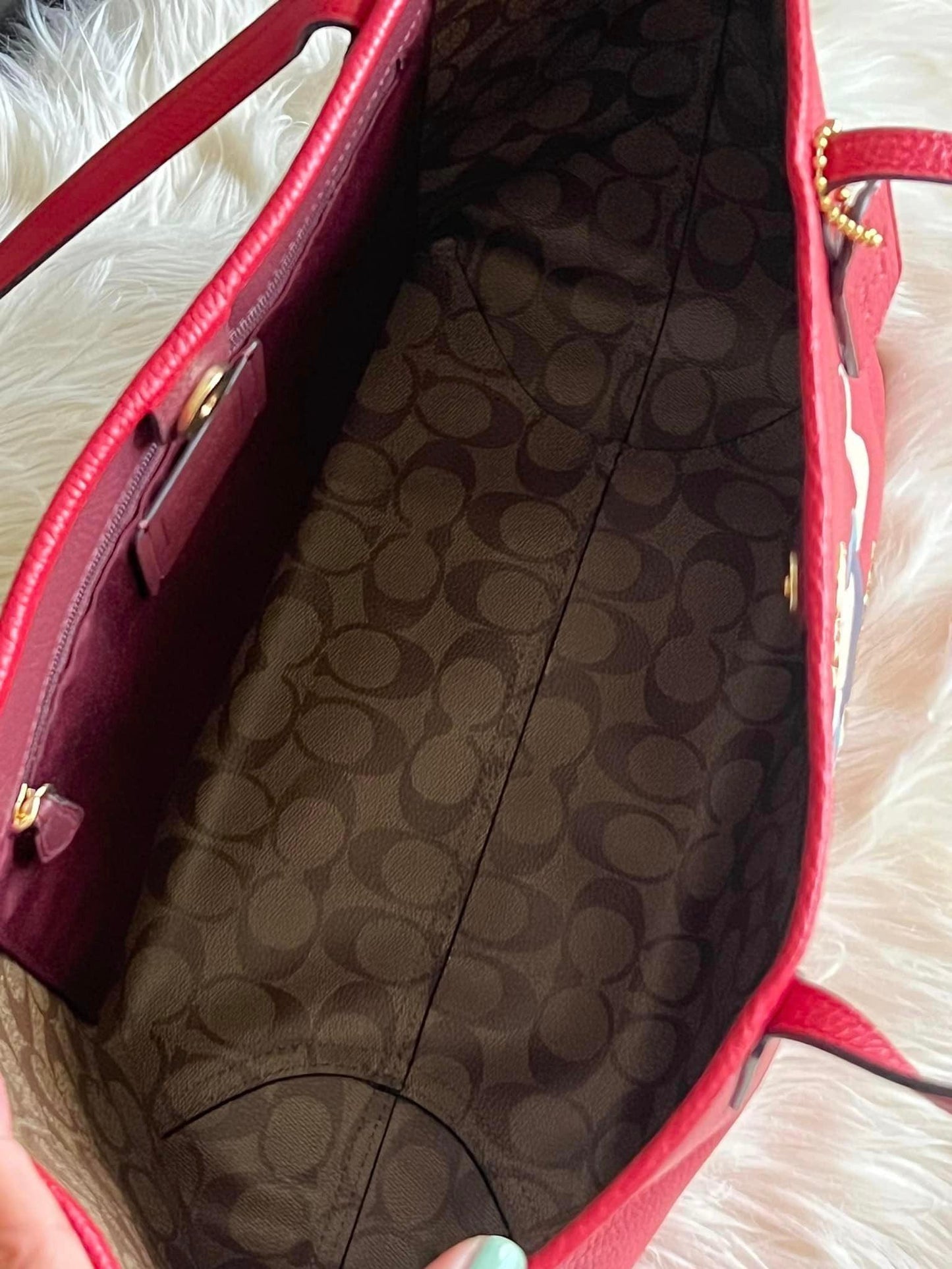 Disney X Coach City Tote with Signature Canvas Interior and Evil Queen Motif